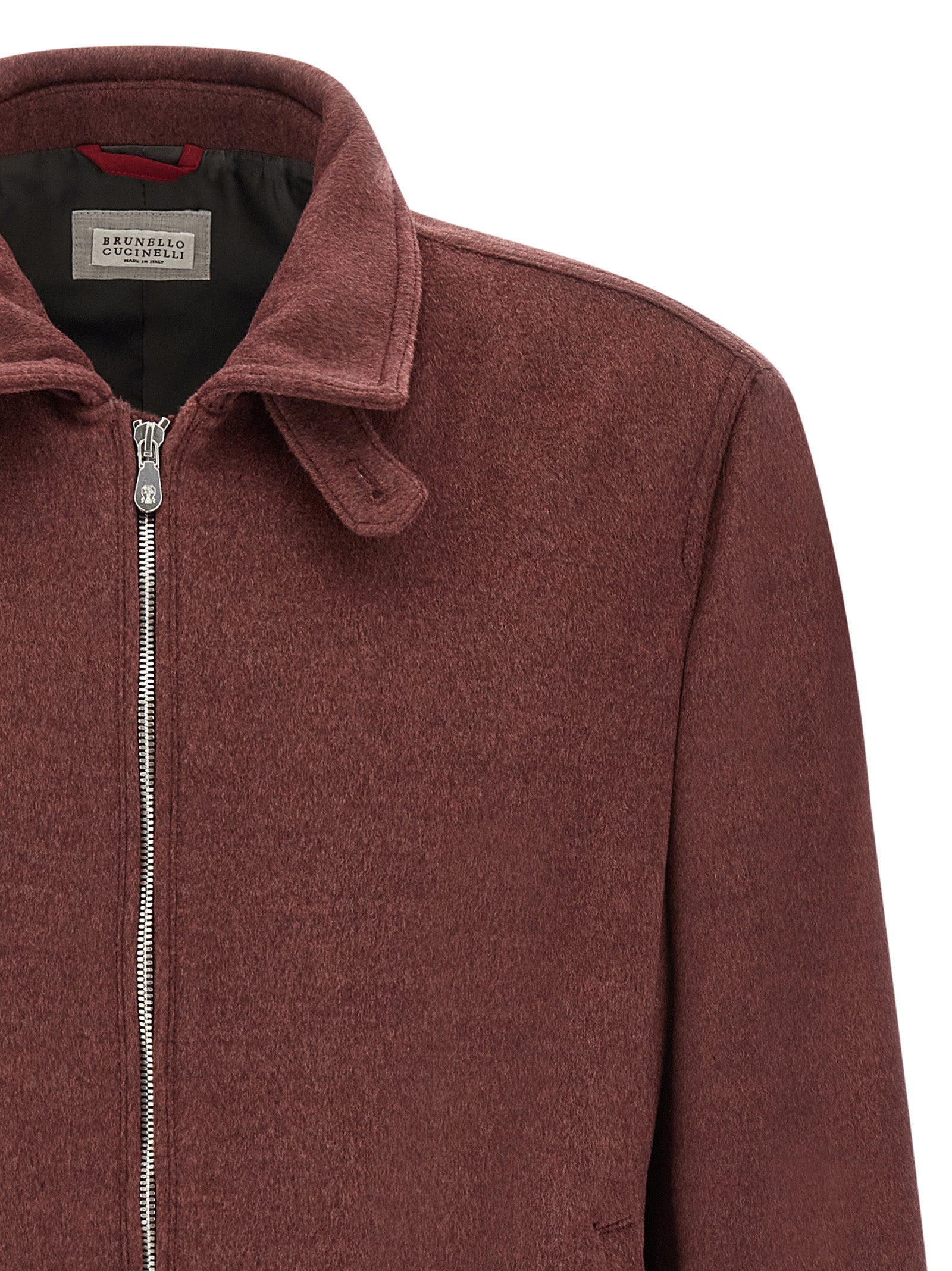 Brunello Cucinelli Bordeaux Virgin Wool Bomber