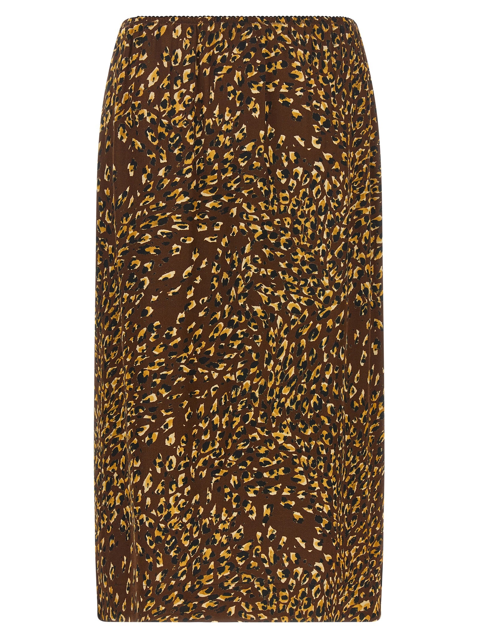 Twinset Brown Viscose Midi Skirt