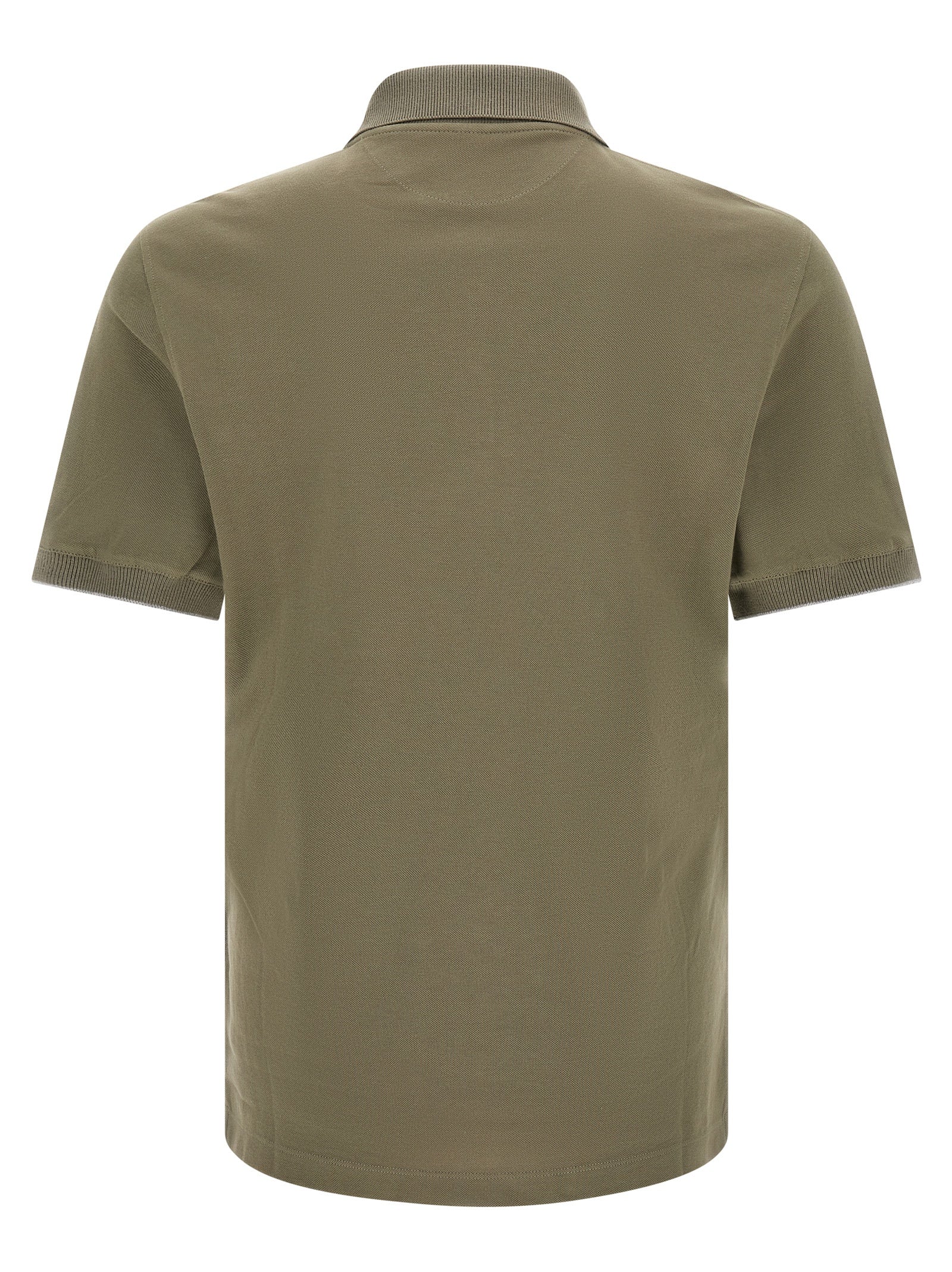 Brunello Cucinelli Bicolor Cotton Polo Shirt