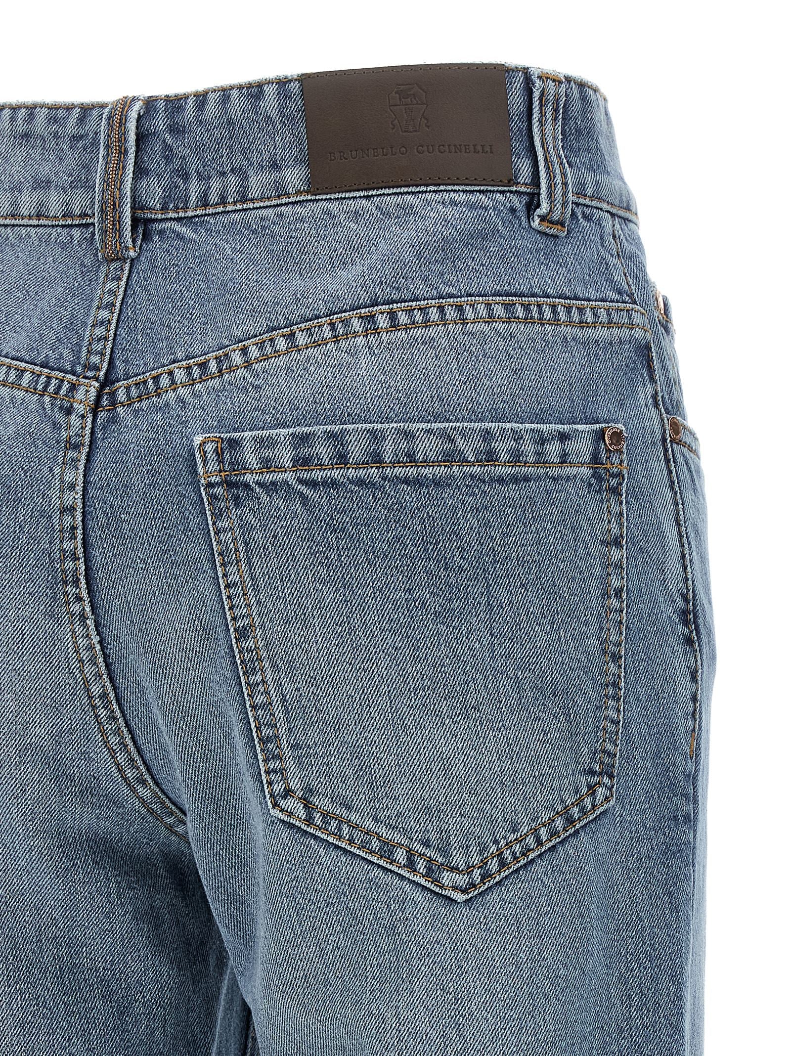 Brunello Cucinelli Blue Cotton Cropped Jeans