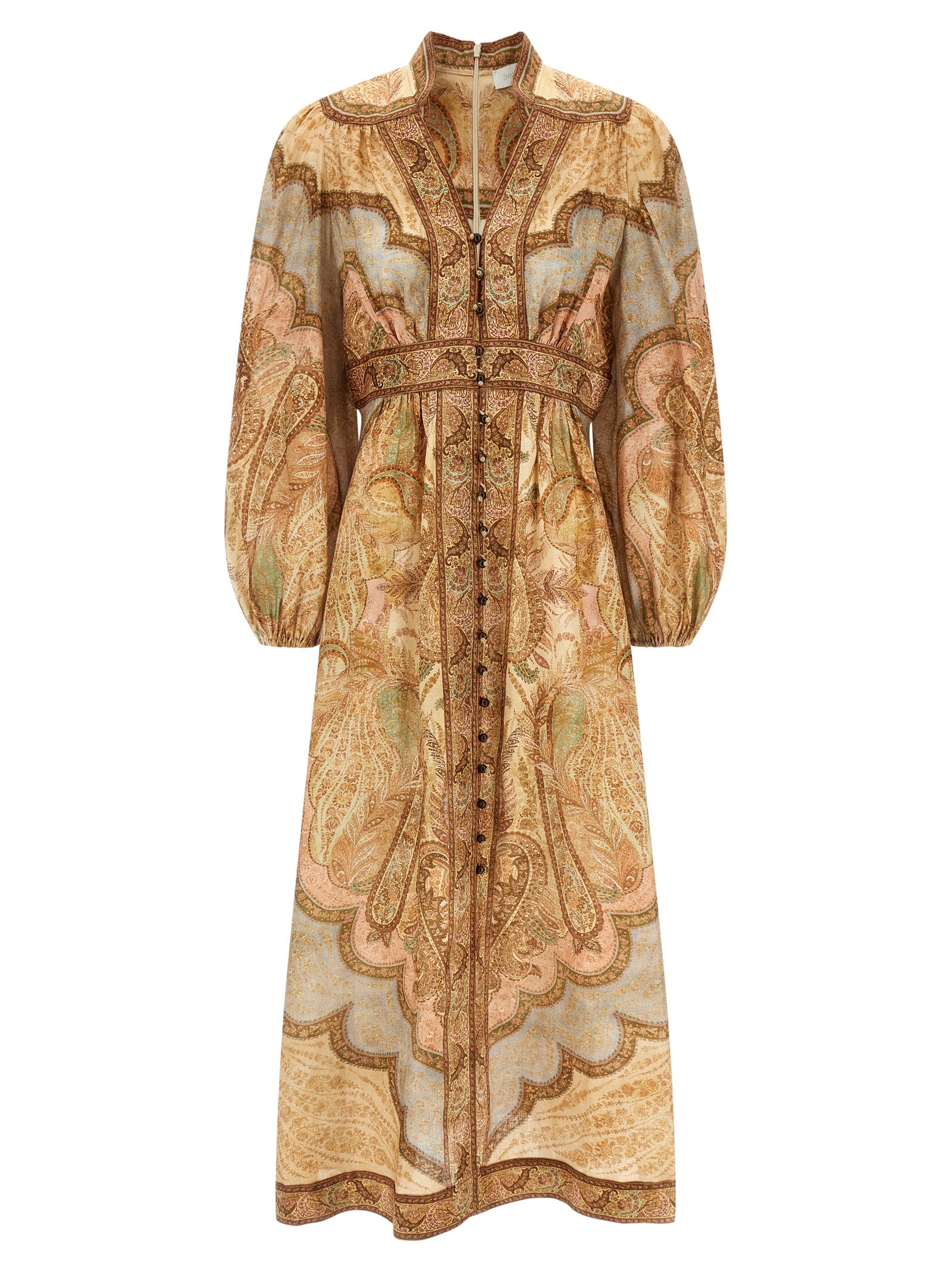 Zimmermann Brown Linen Midi Dress