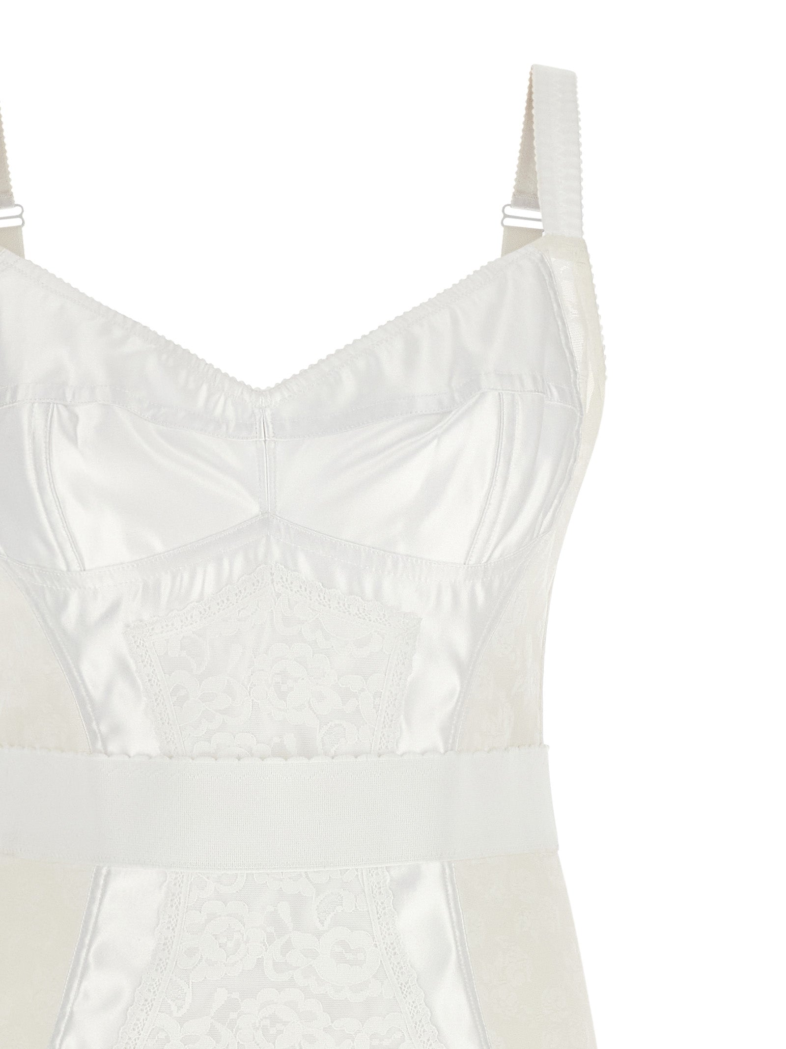 Dolce & Gabbana White Polyamide Midi Dress