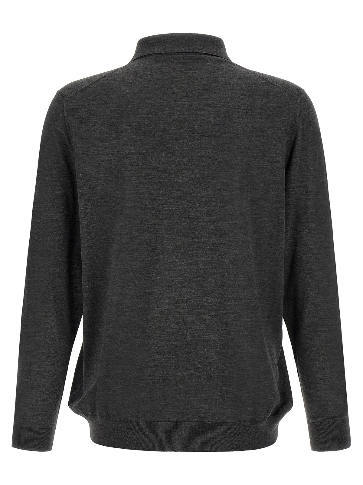 Kiton Gray Wool Polo Shirt