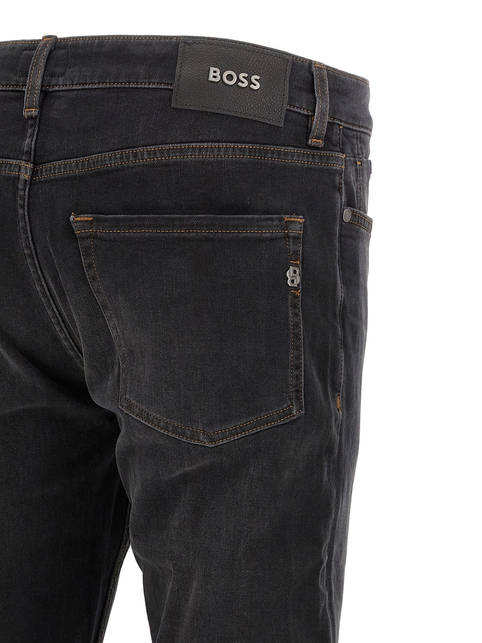 Hugo Boss Black Cotton Straight-Leg Jeans