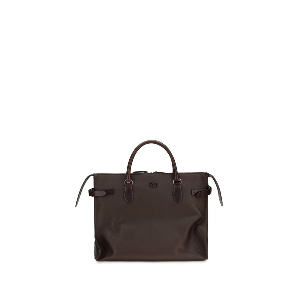 Valentino Garavani Brown Calf Leather Bos Taurus Handbag
