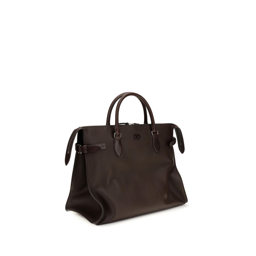 Valentino Garavani Brown Calf Leather Bos Taurus Handbag