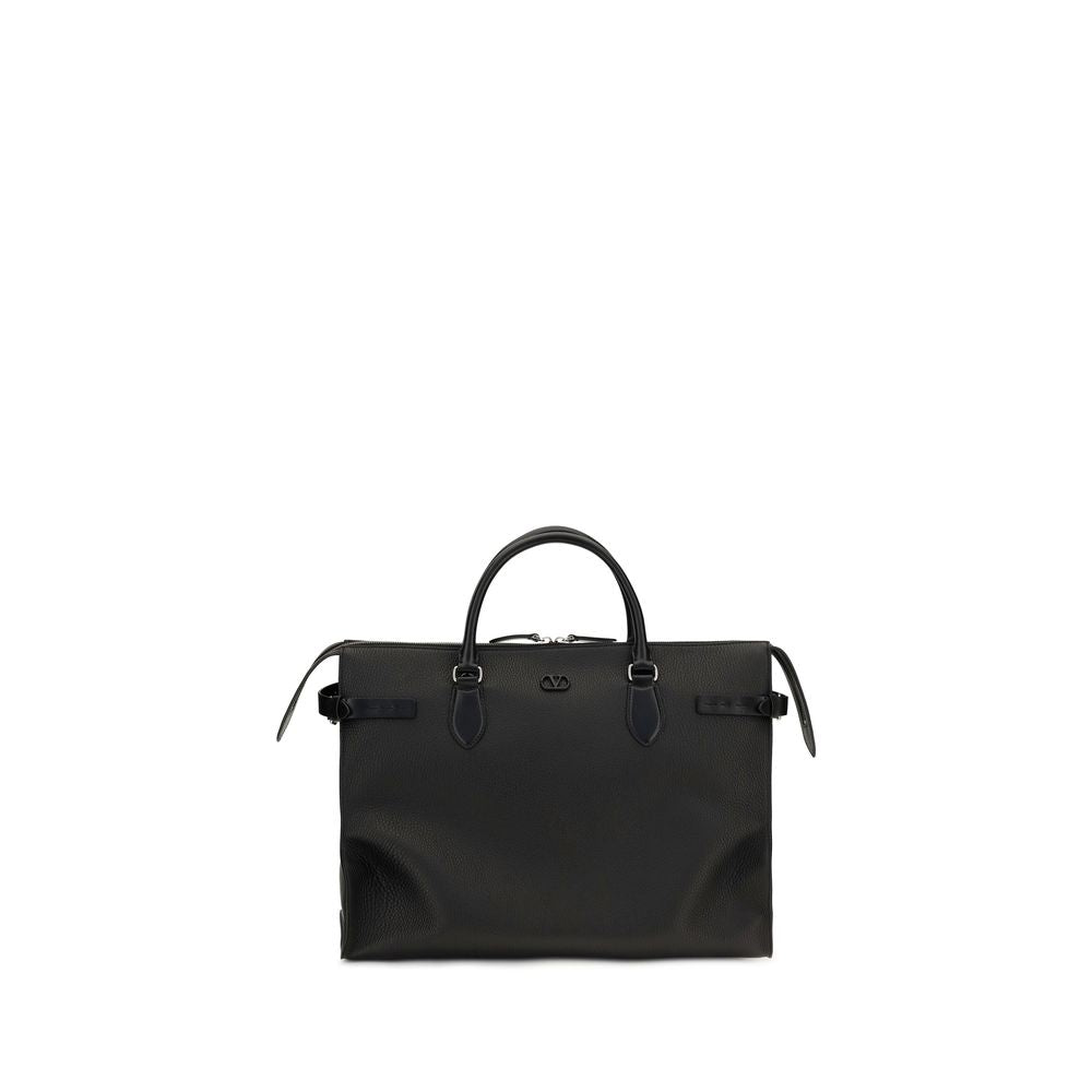 Valentino Garavani Black Calf Leather Bos Taurus Handbag