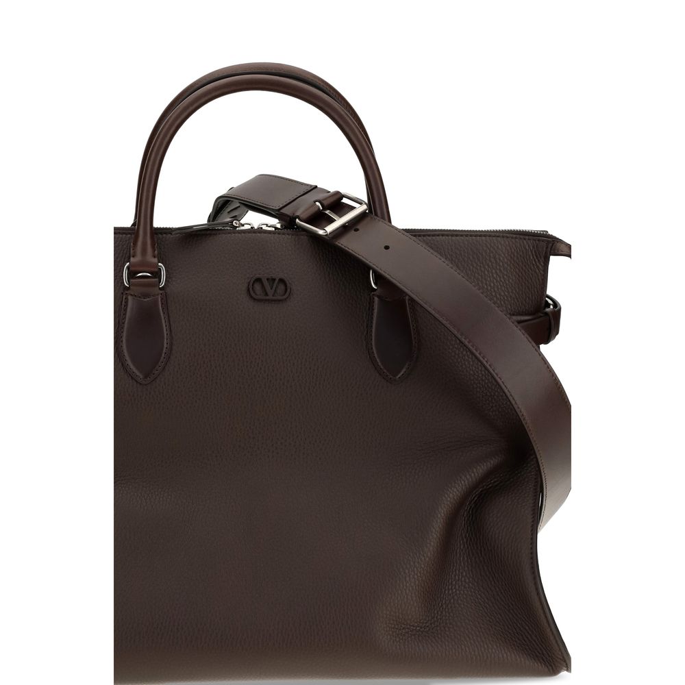 Valentino Garavani Brown Calf Leather Bos Taurus Handbag