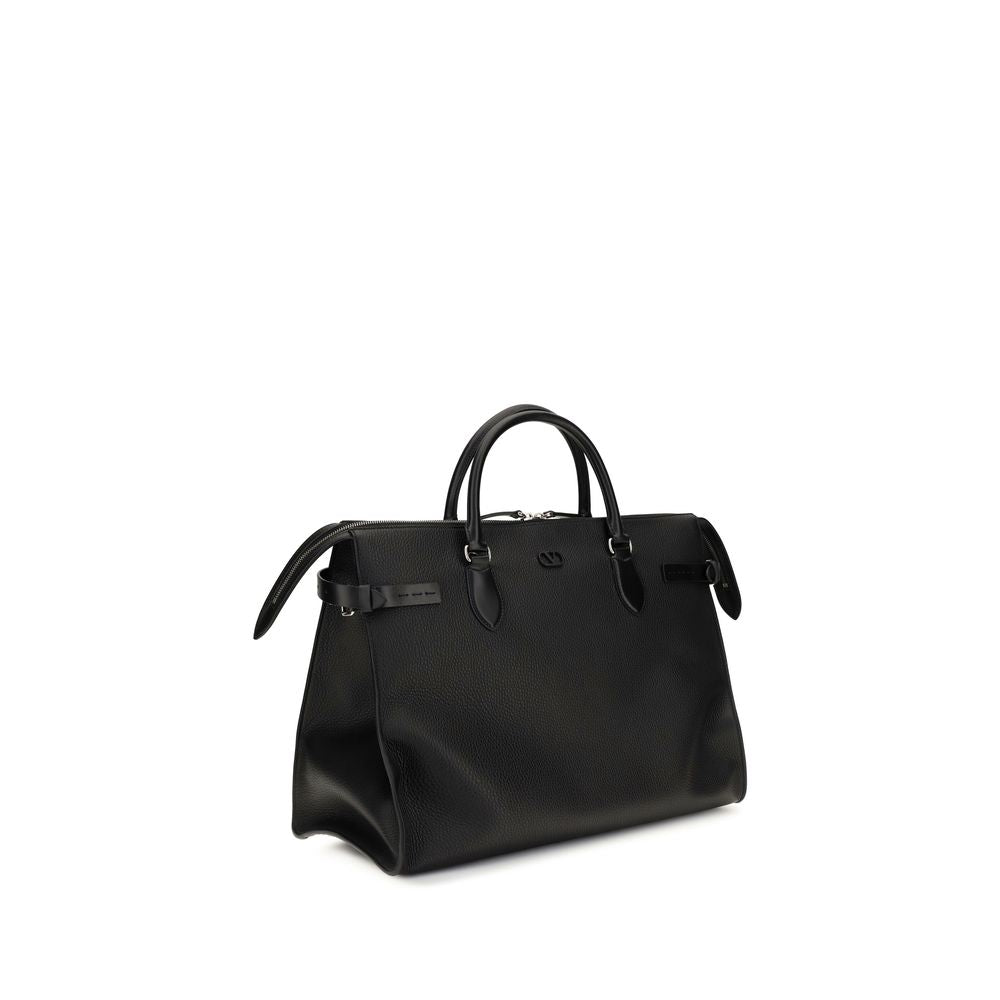 Valentino Garavani Black Calf Leather Bos Taurus Handbag