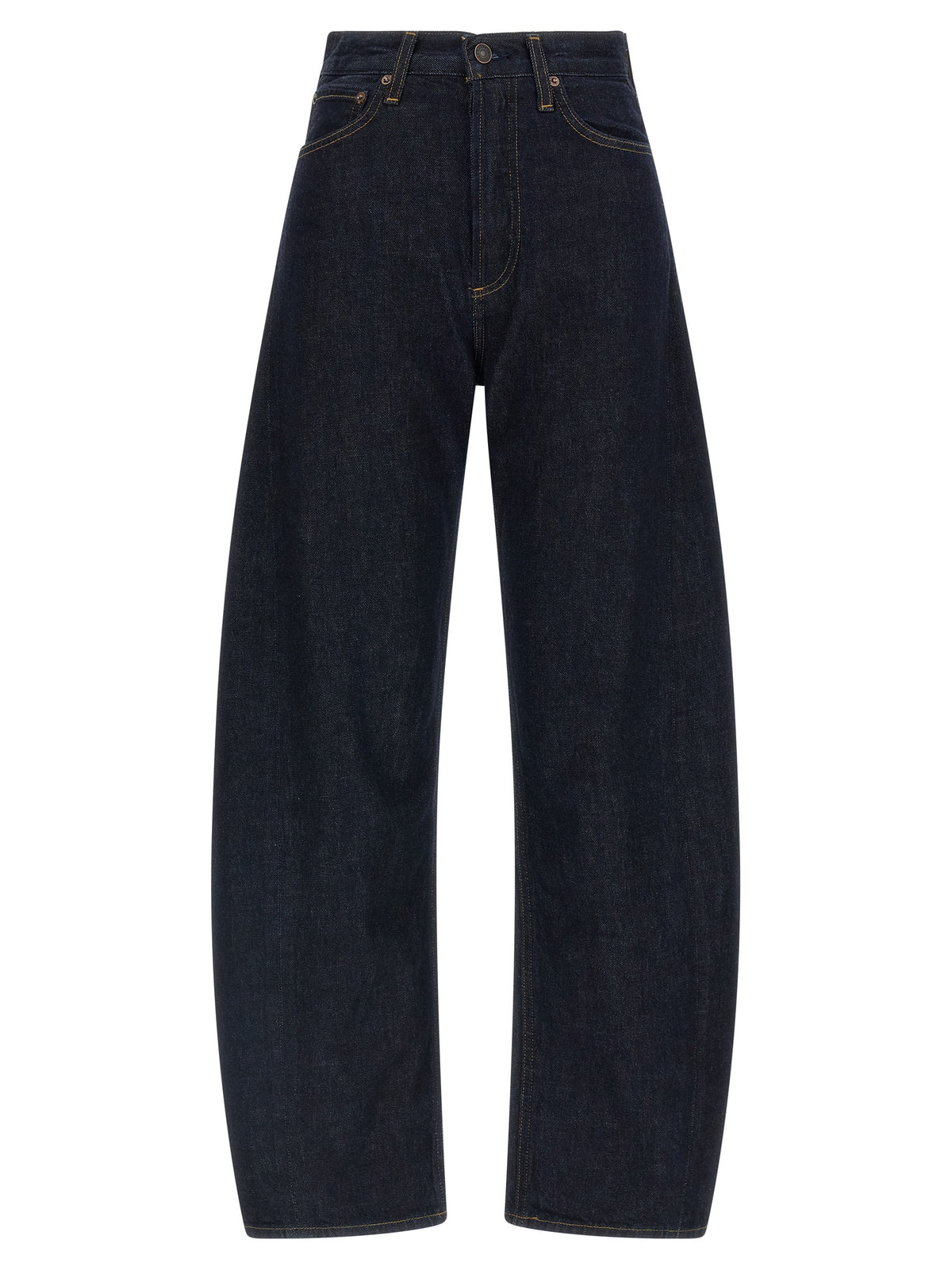 Agolde Blue Cotton High-Waisted Jean