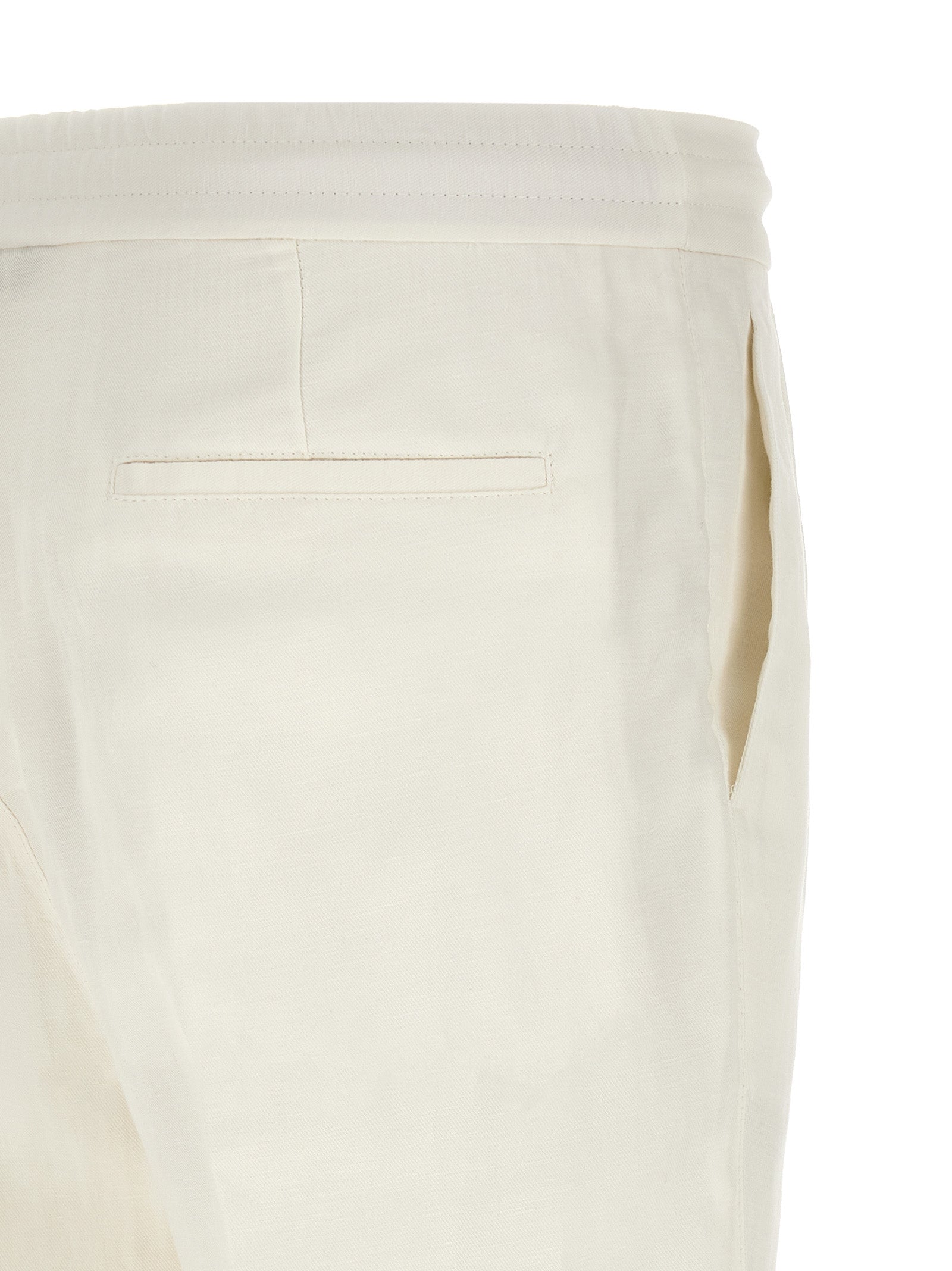Brunello Cucinelli White Linen Casual Pants
