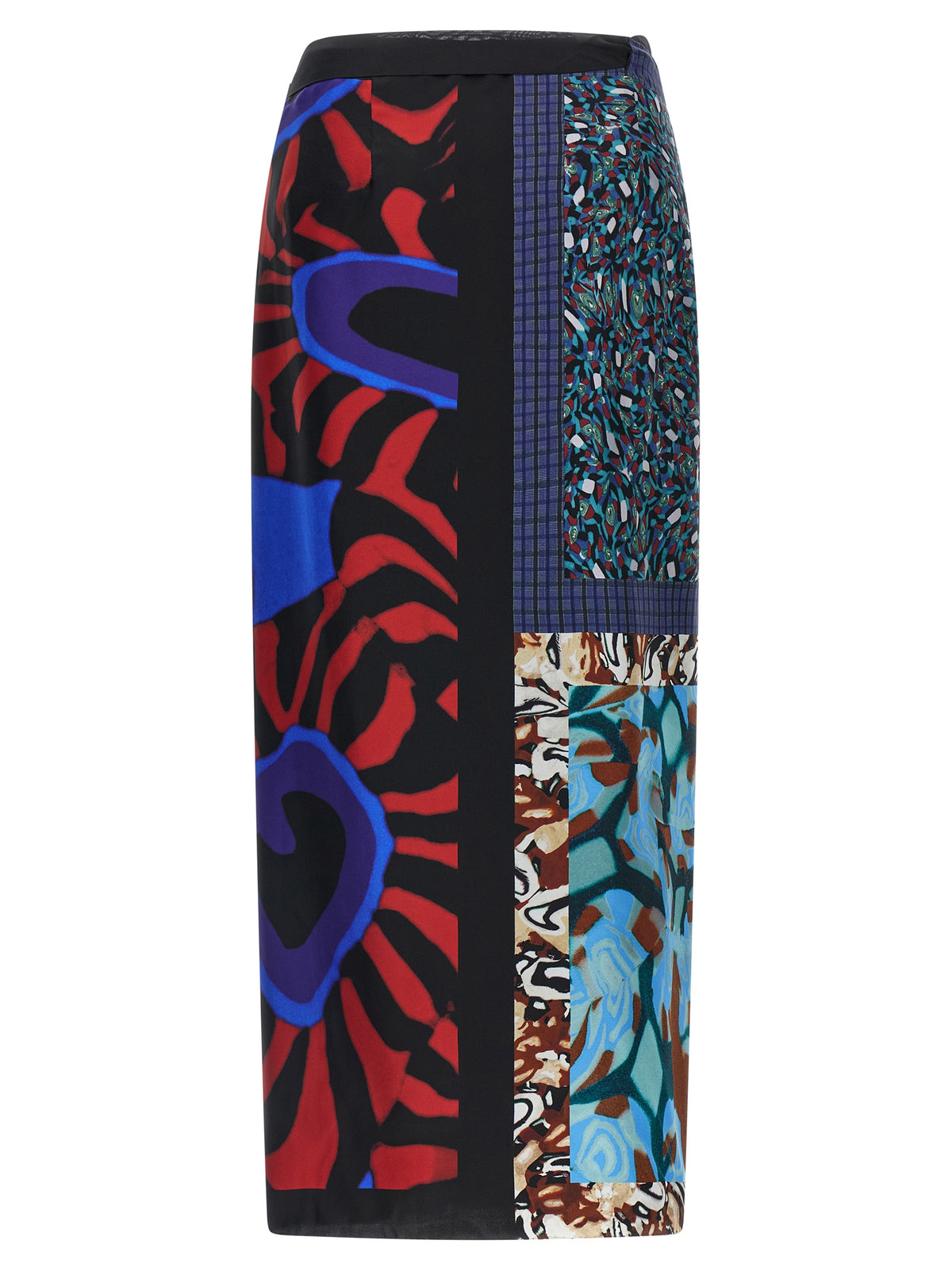 Dries Van Noten Multicolor Silk Midi Skirt