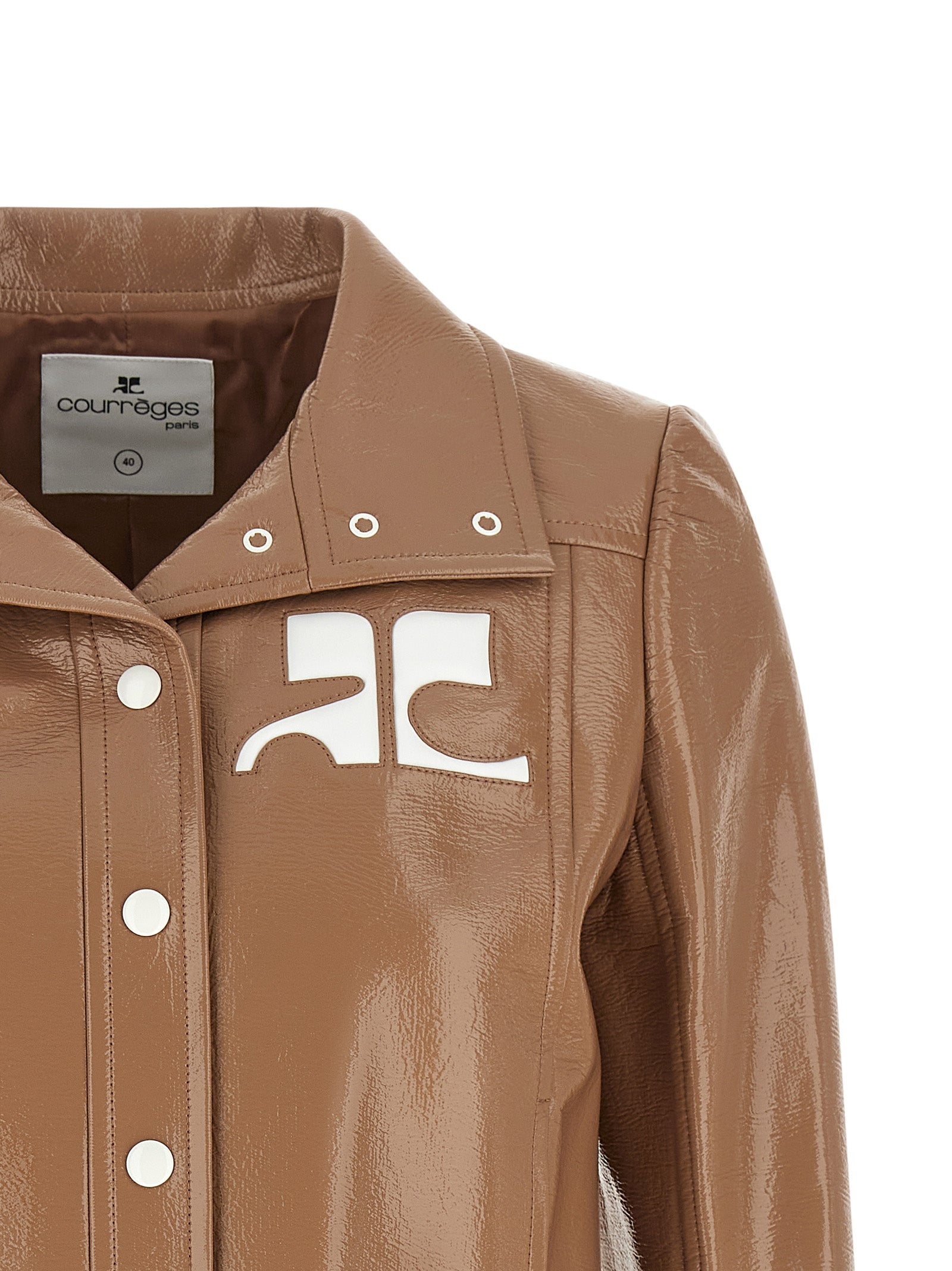 Courrèges Brown Cotton Full-Length Jacket