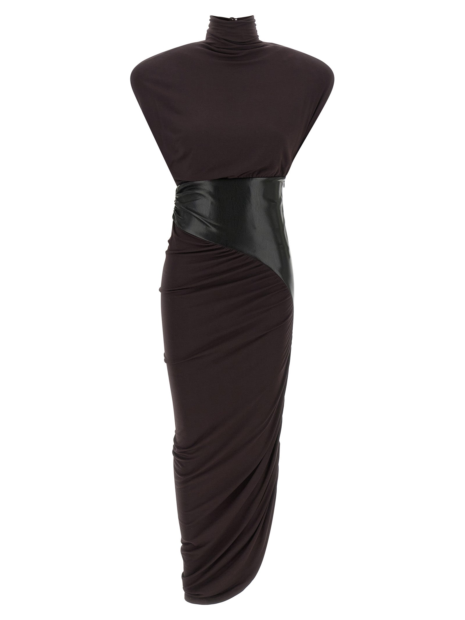 The Andamane Bordeaux Viscose Midi Dress