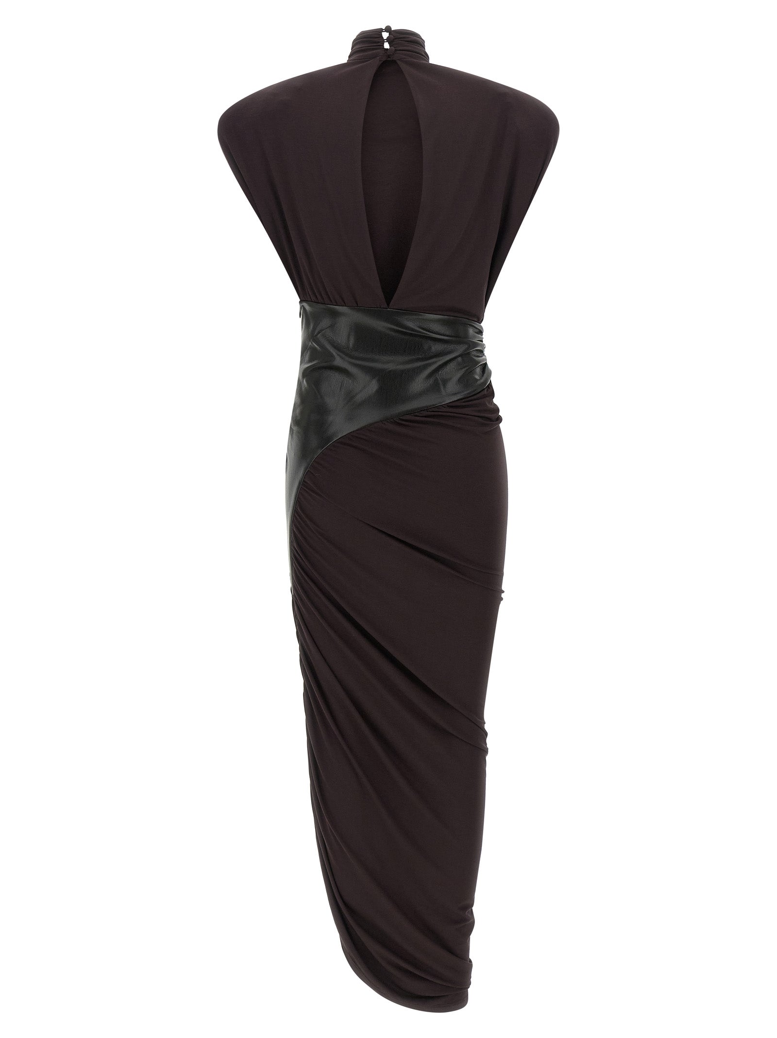 The Andamane Bordeaux Viscose Midi Dress