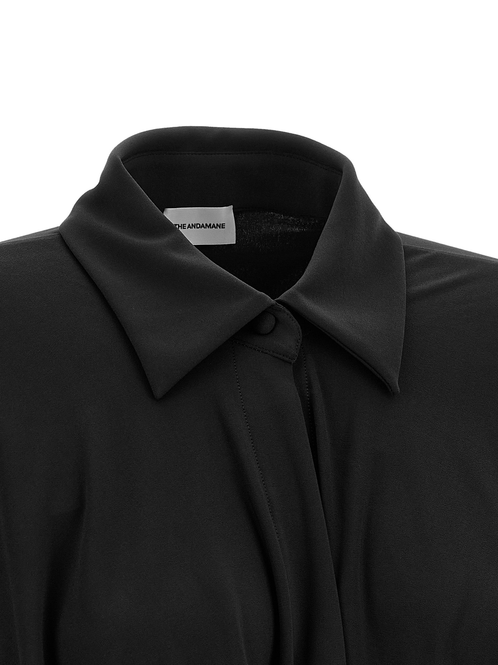 The Andamane Black Polyester Short Dress