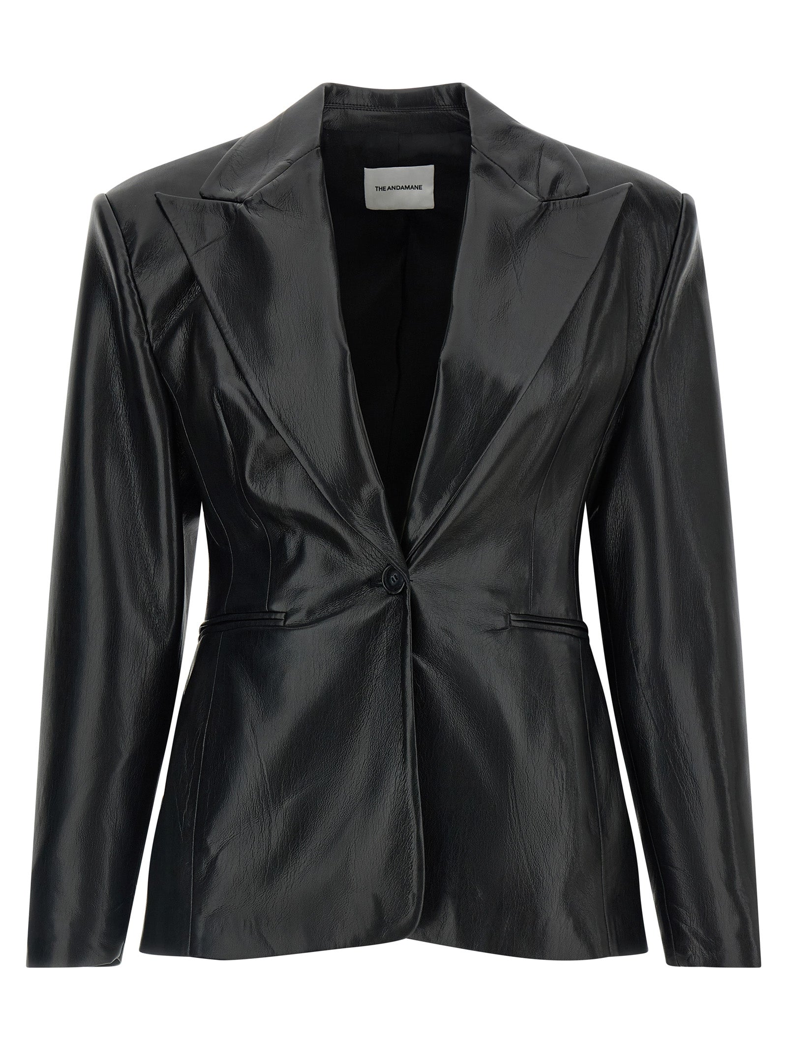 The Andamane Black Polyester Blazer