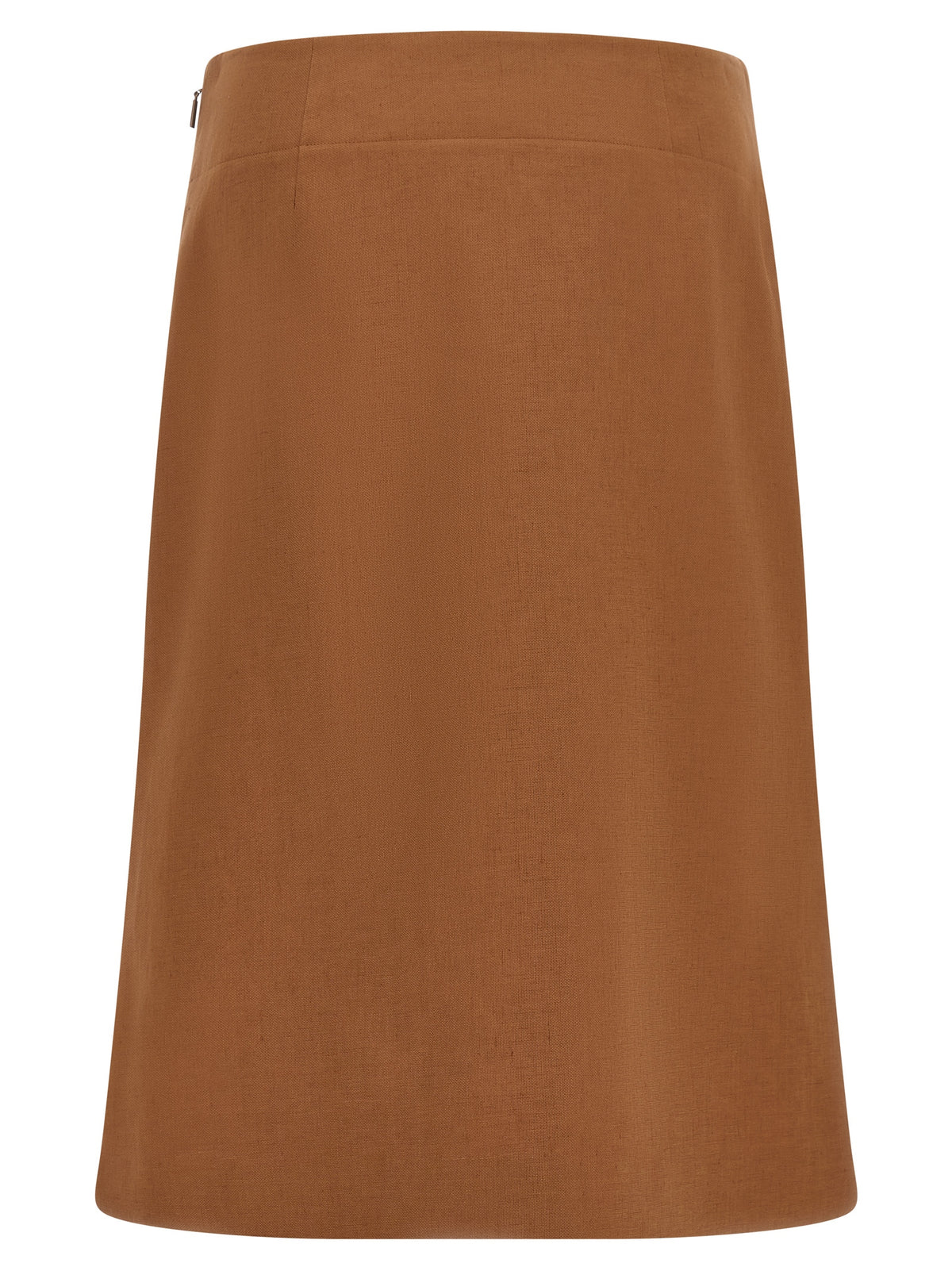 Fendi Brown Linen Midi Skirt