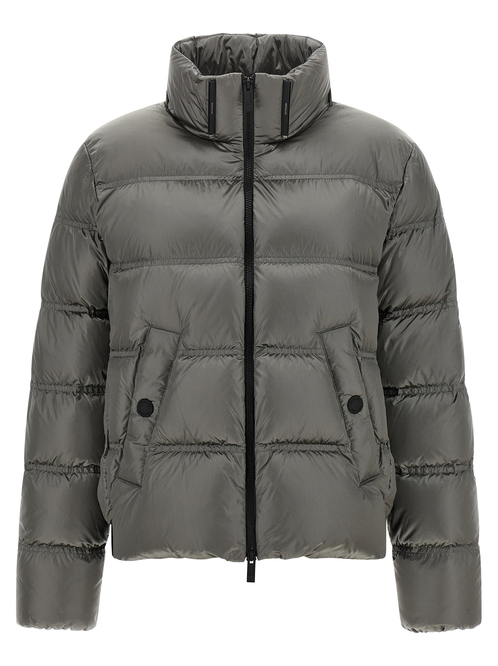 Moncler Gray Polyamide Full-Length Jacket