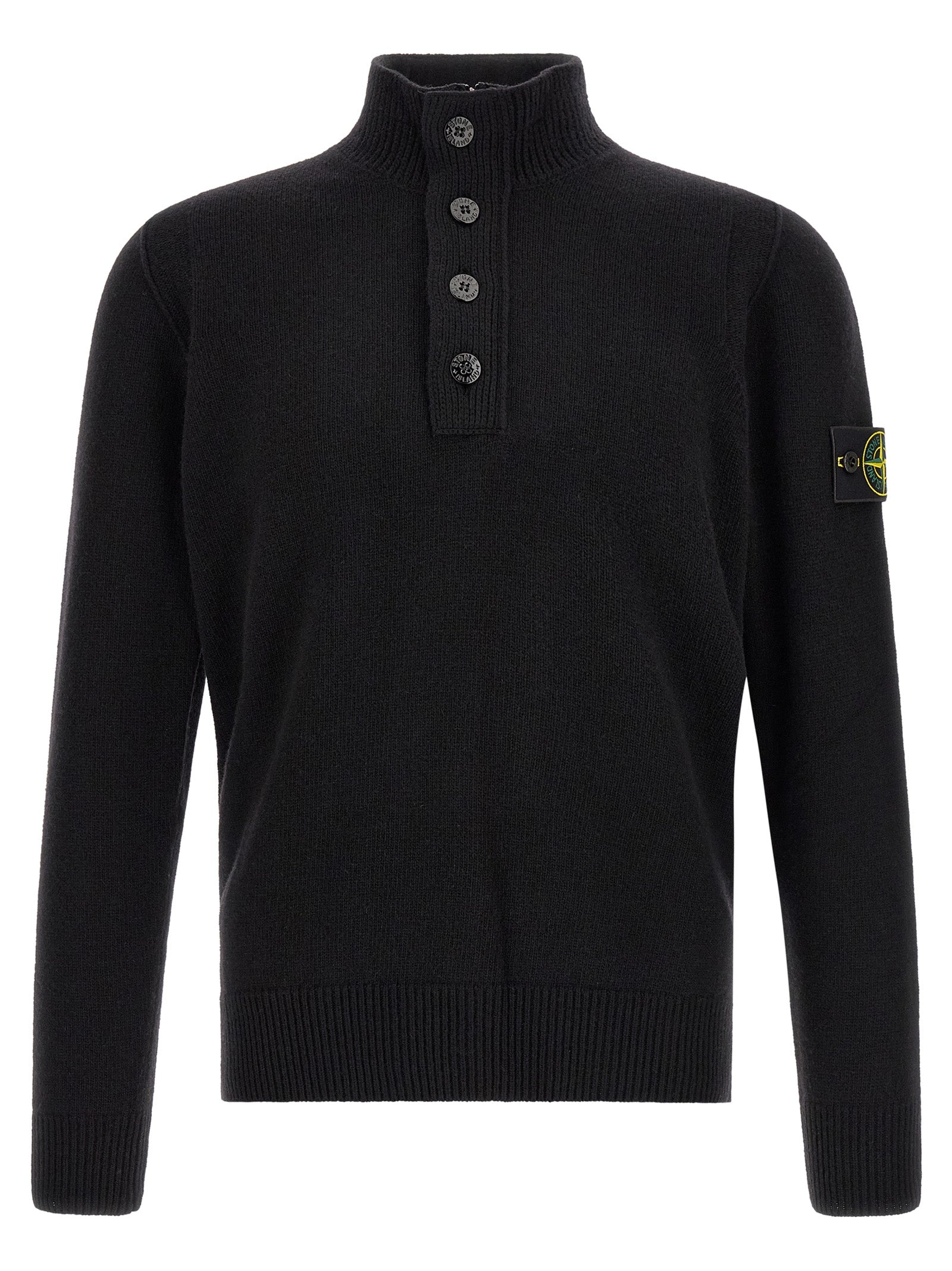 Stone Island Black Virgin Wool Cardigan