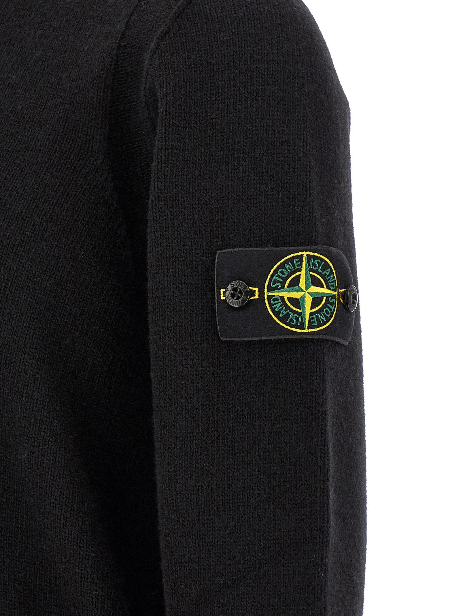 Stone Island Black Virgin Wool Cardigan