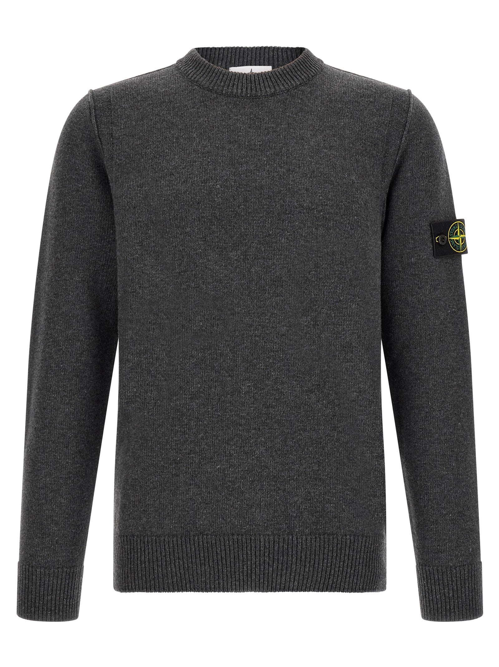 Stone Island Gray Virgin Wool Cardigan