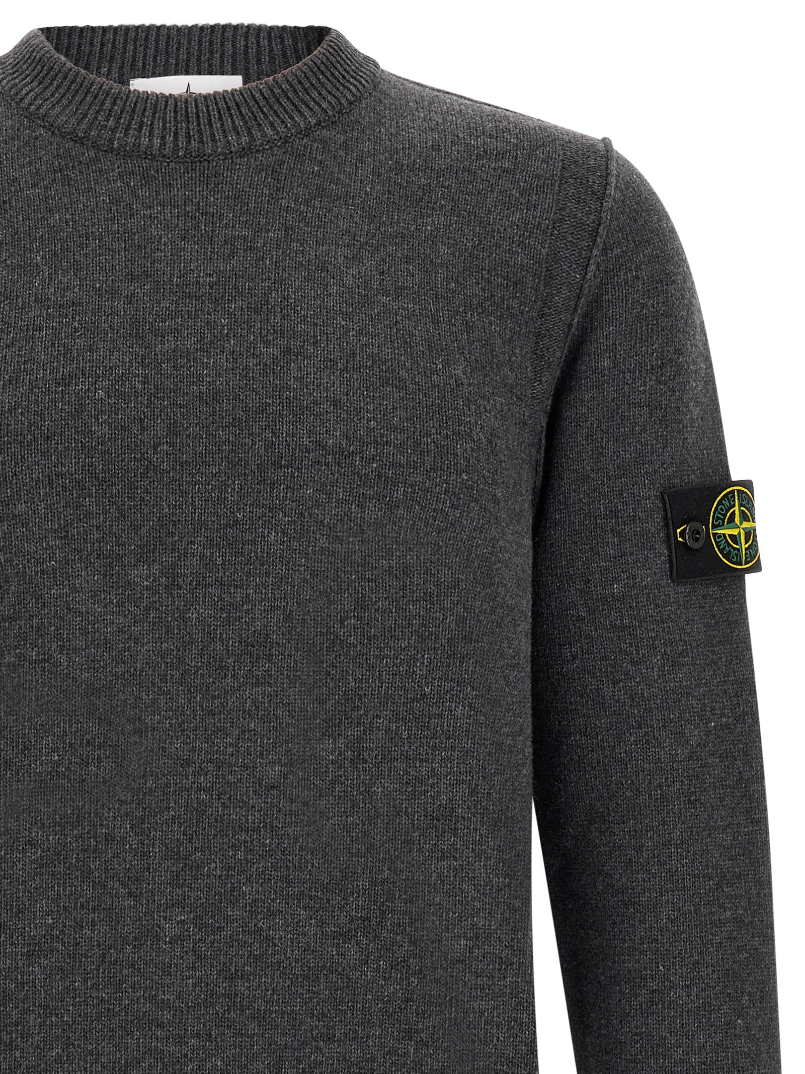 Stone Island Gray Virgin Wool Cardigan