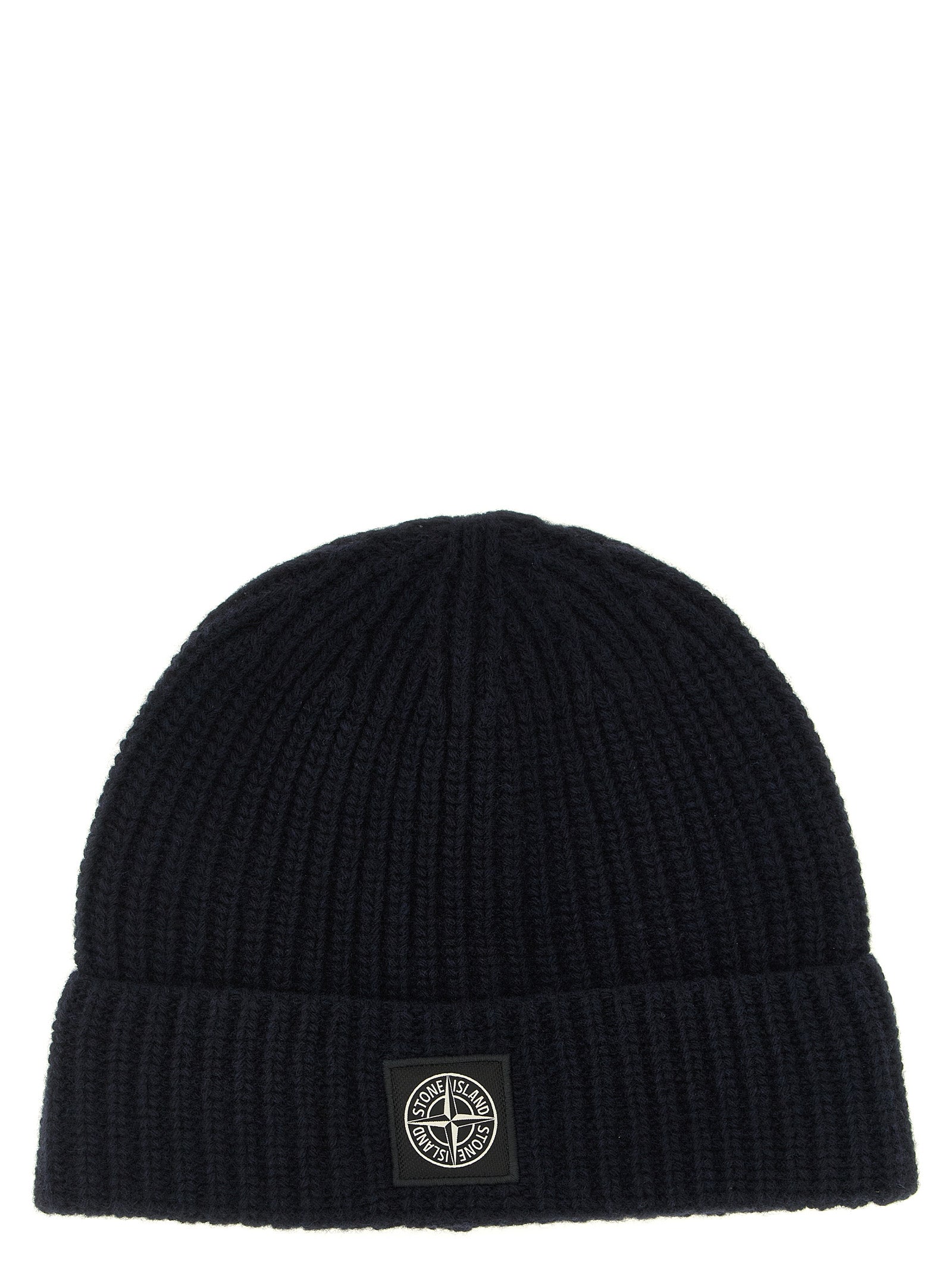 Stone Island Blue Virgin Wool Beanie