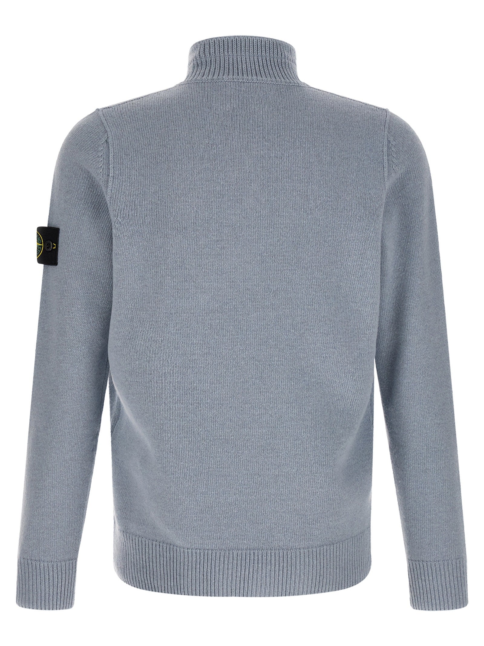 Stone Island Blue Virgin Wool Cardigan