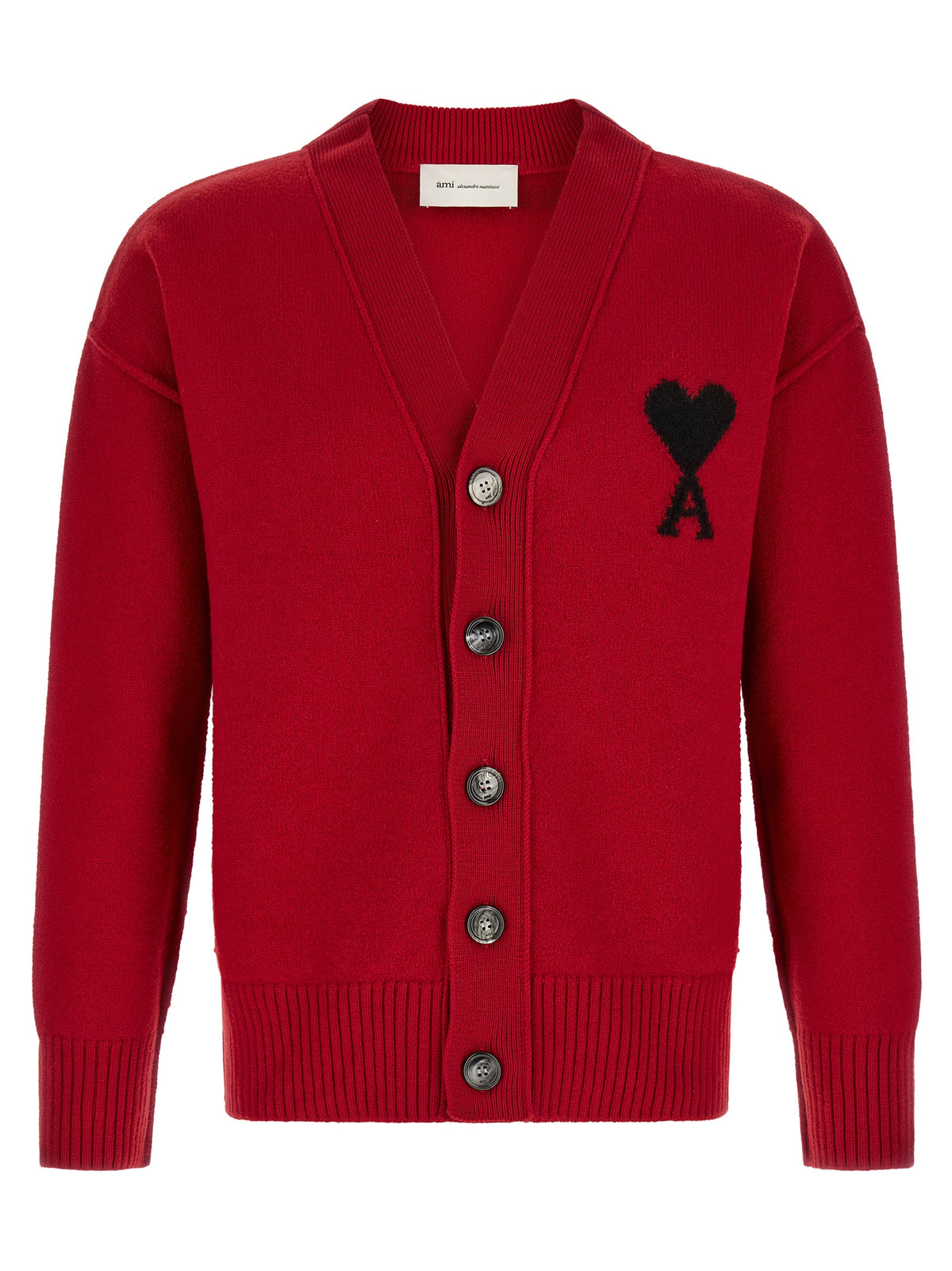 Ami Paris Red Wool Cardigan