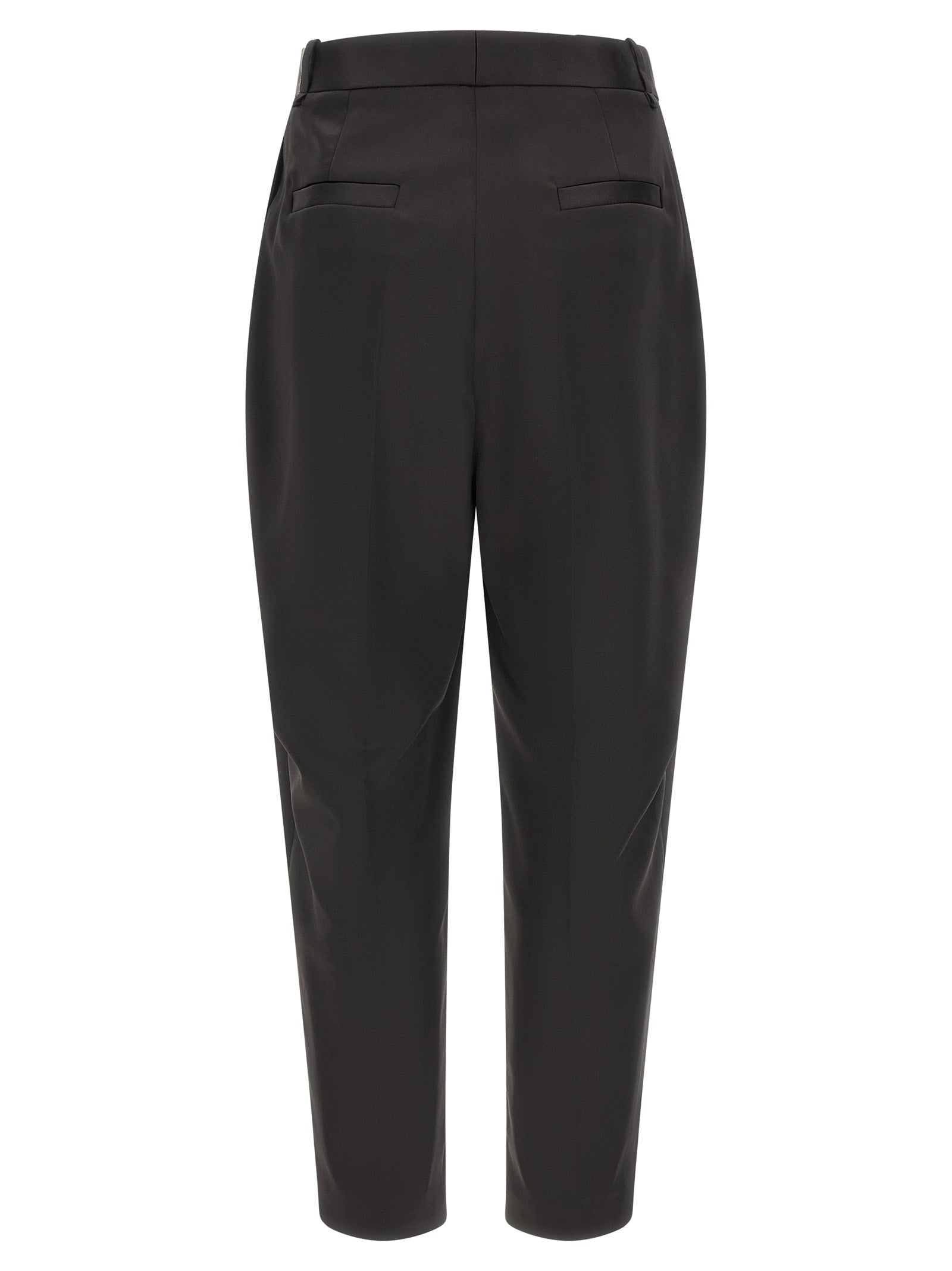 Elisabetta Franchi Black Polyester Cropped Pants