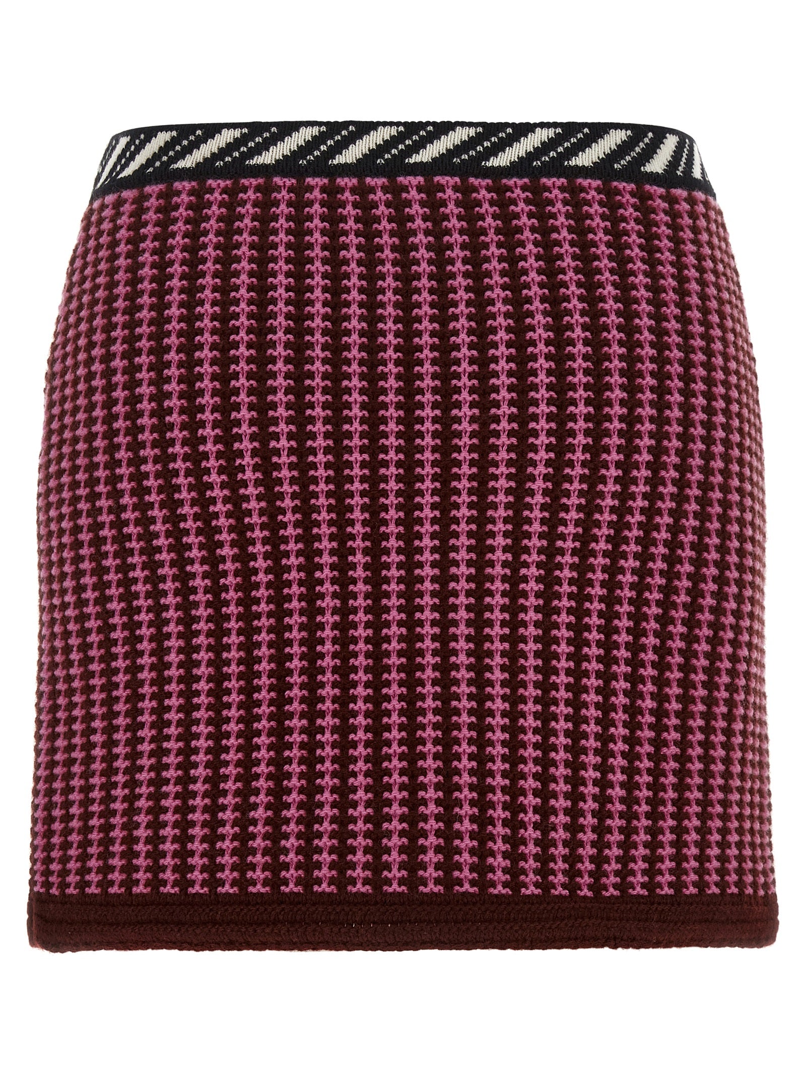 Versace Multicolor Virgin Wool Long Skirt