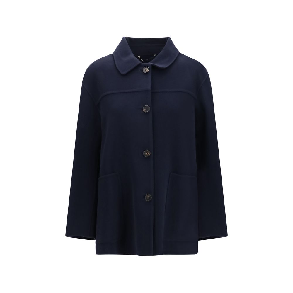 'S Max Mara Blue Wool Oves Aries Coat