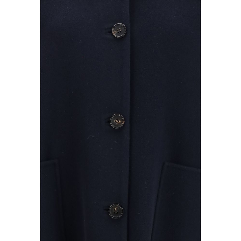 'S Max Mara Blue Wool Oves Aries Coat
