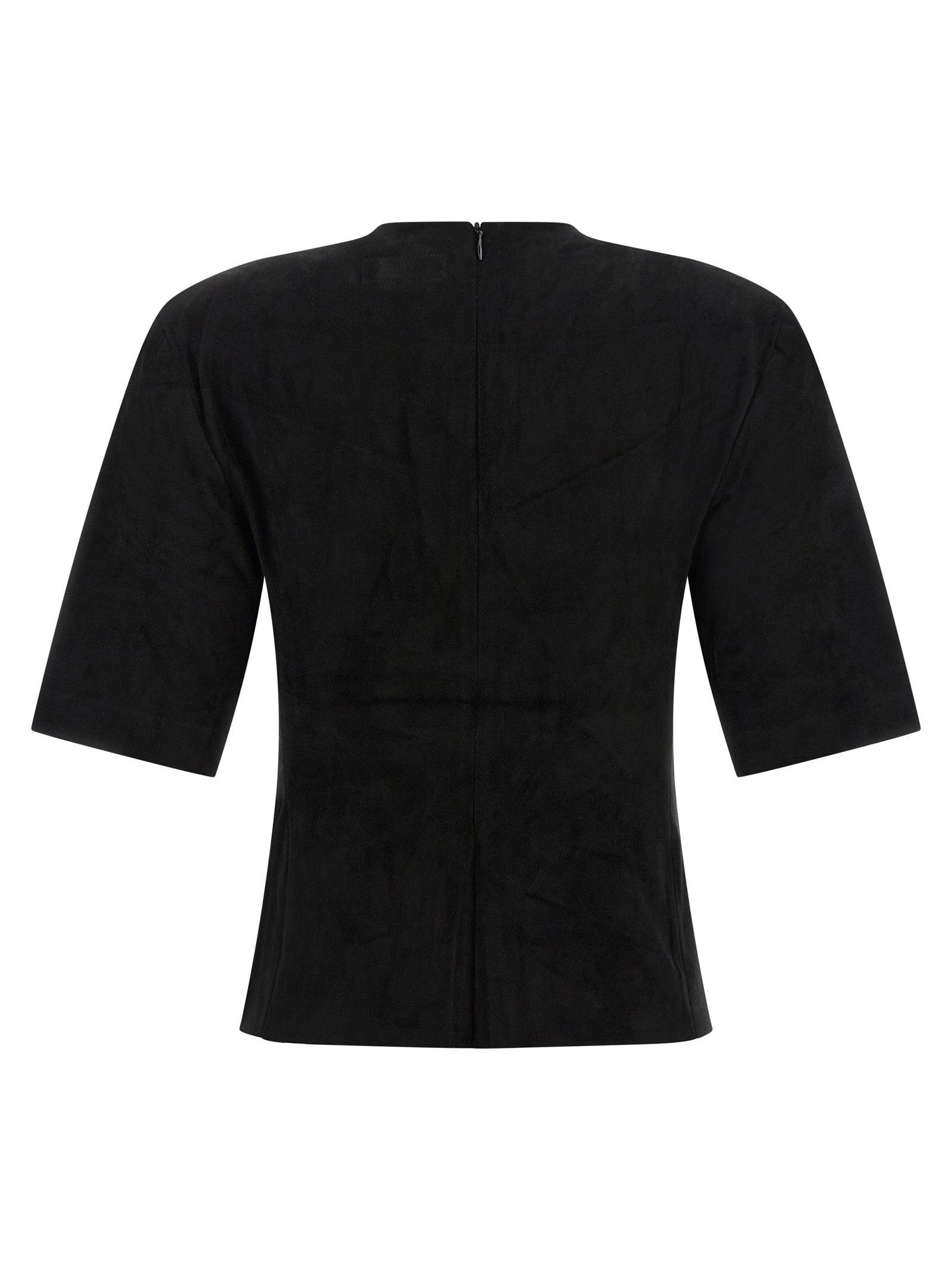 STOULS Black Lamb Leather T-Shirt