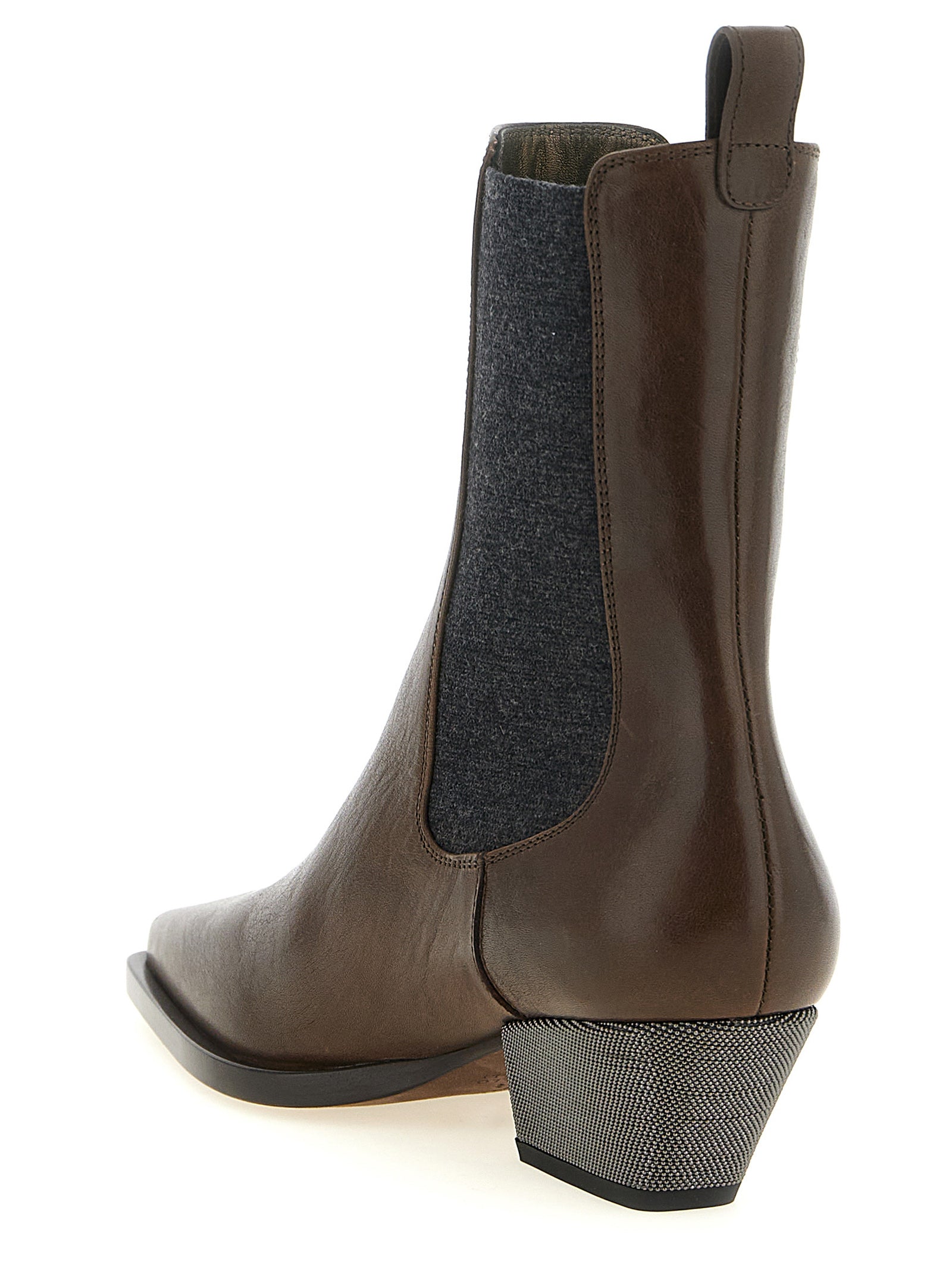 Brunello Cucinelli Brown Cowhide Chelsea Boots