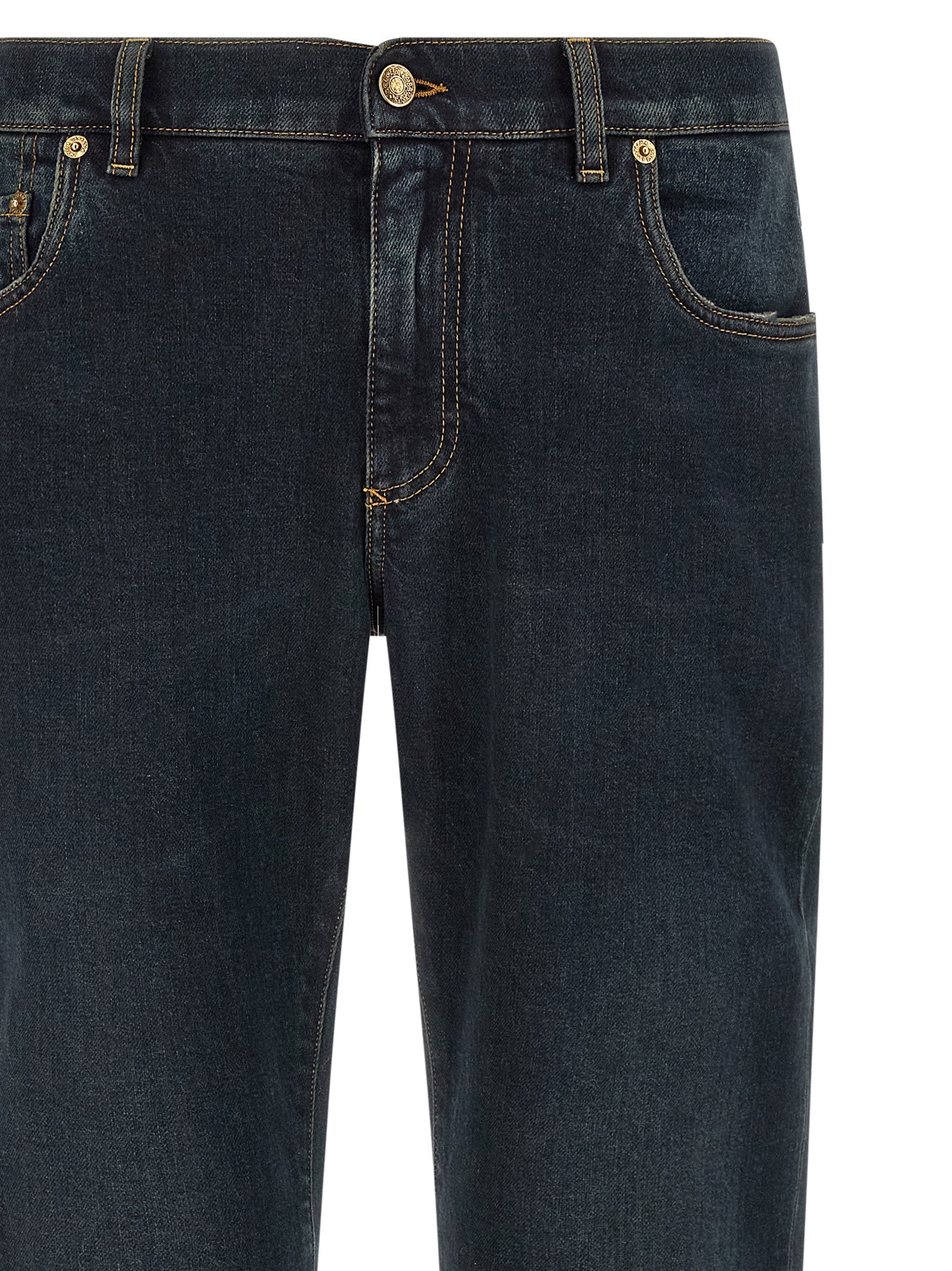 Dolce & Gabbana Blue Cotton Skinny Jeans