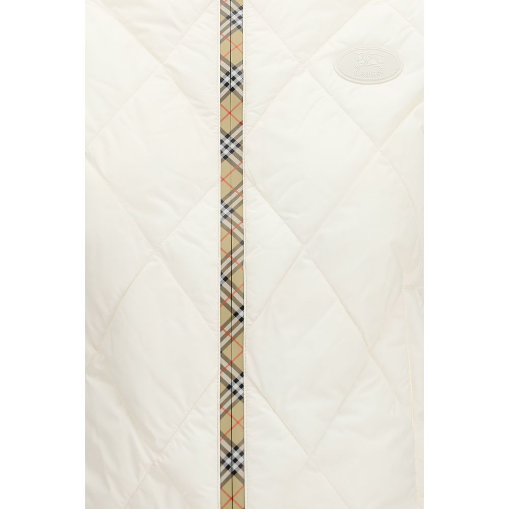 Burberry White Polyester Sleeveless Jacket