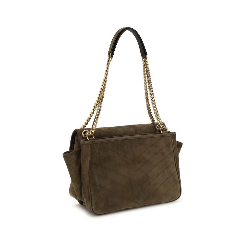 Saint Laurent Bicolor Suede Leather Shoulder Bag