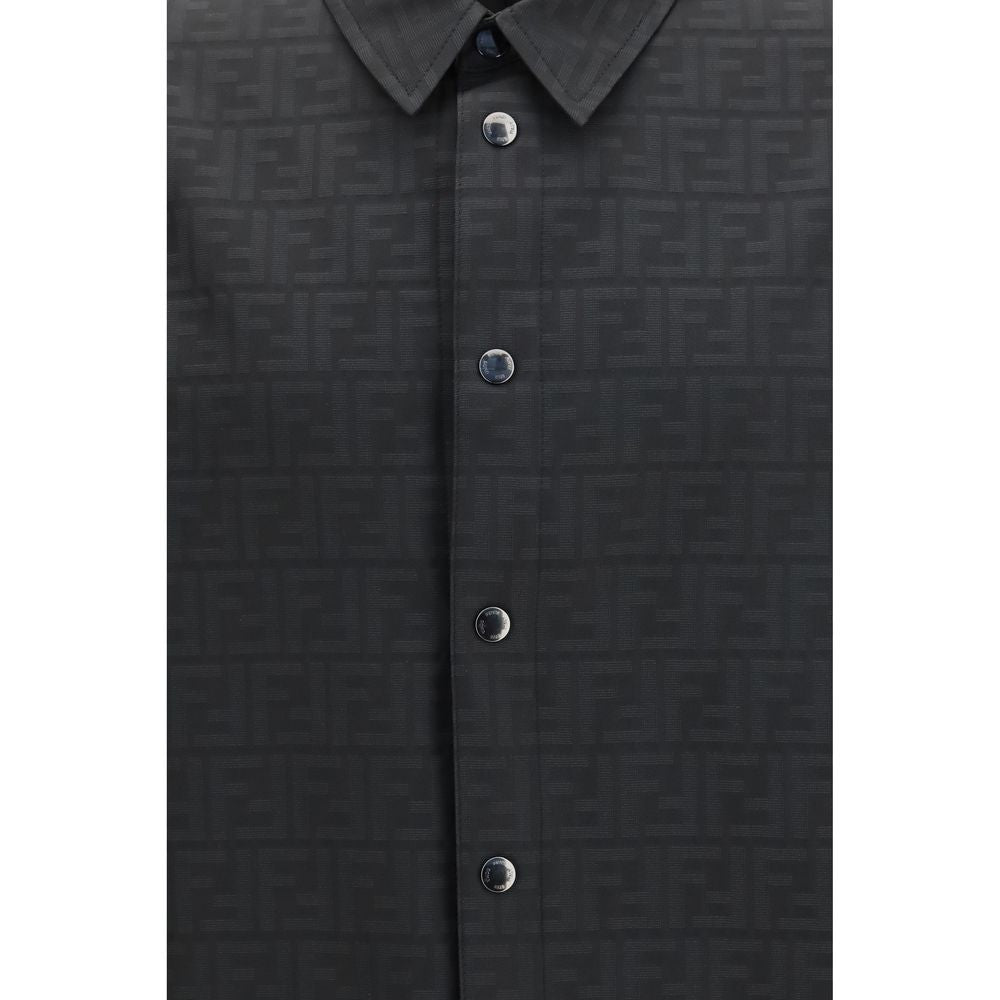 Fendi Black Polyester Pattern Shirt