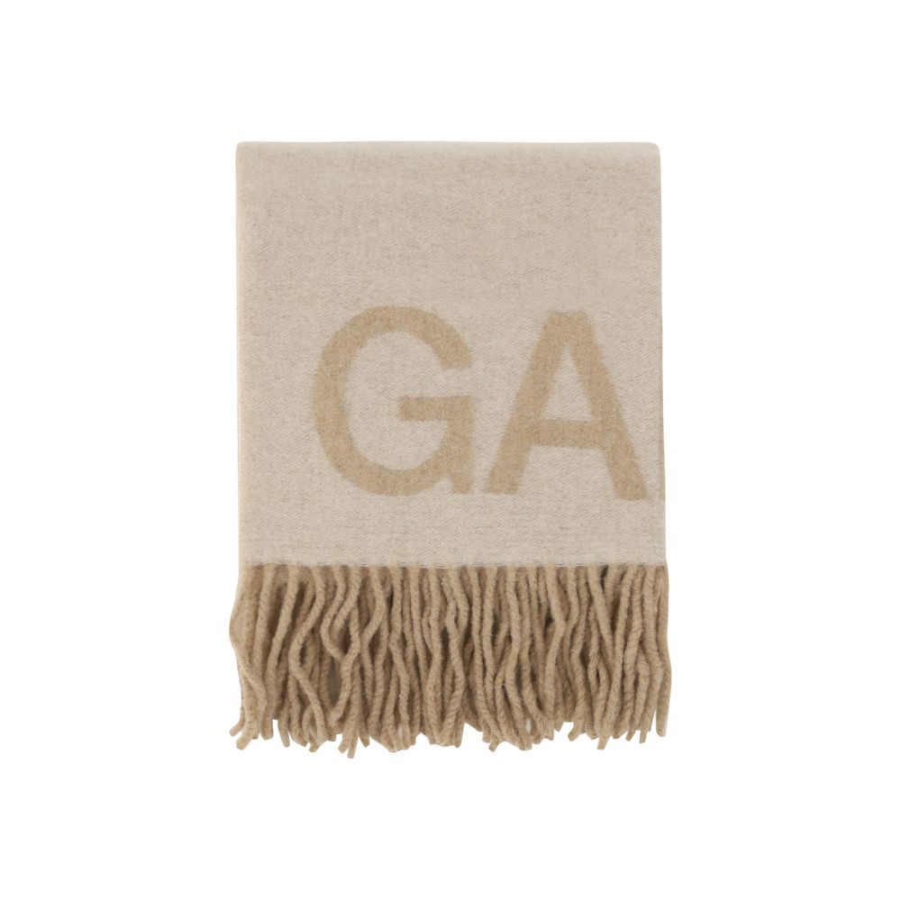 Ganni White Wool Oves Aries Foulard