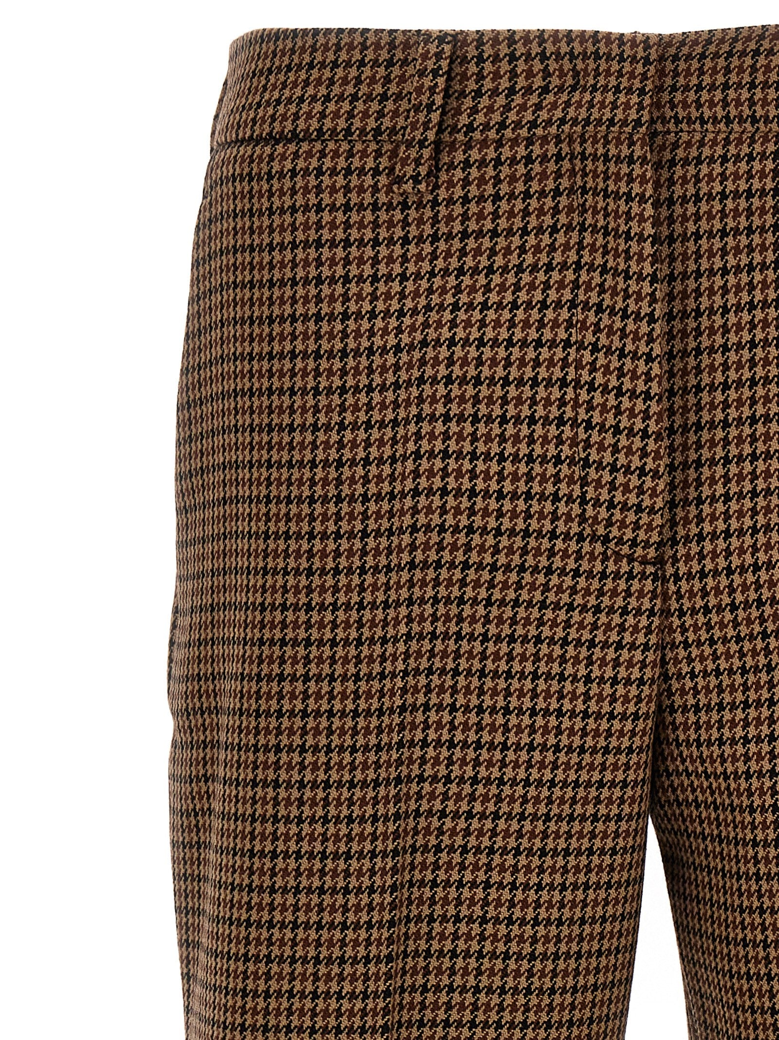 Prada Brown Virgin Wool Casual Pants