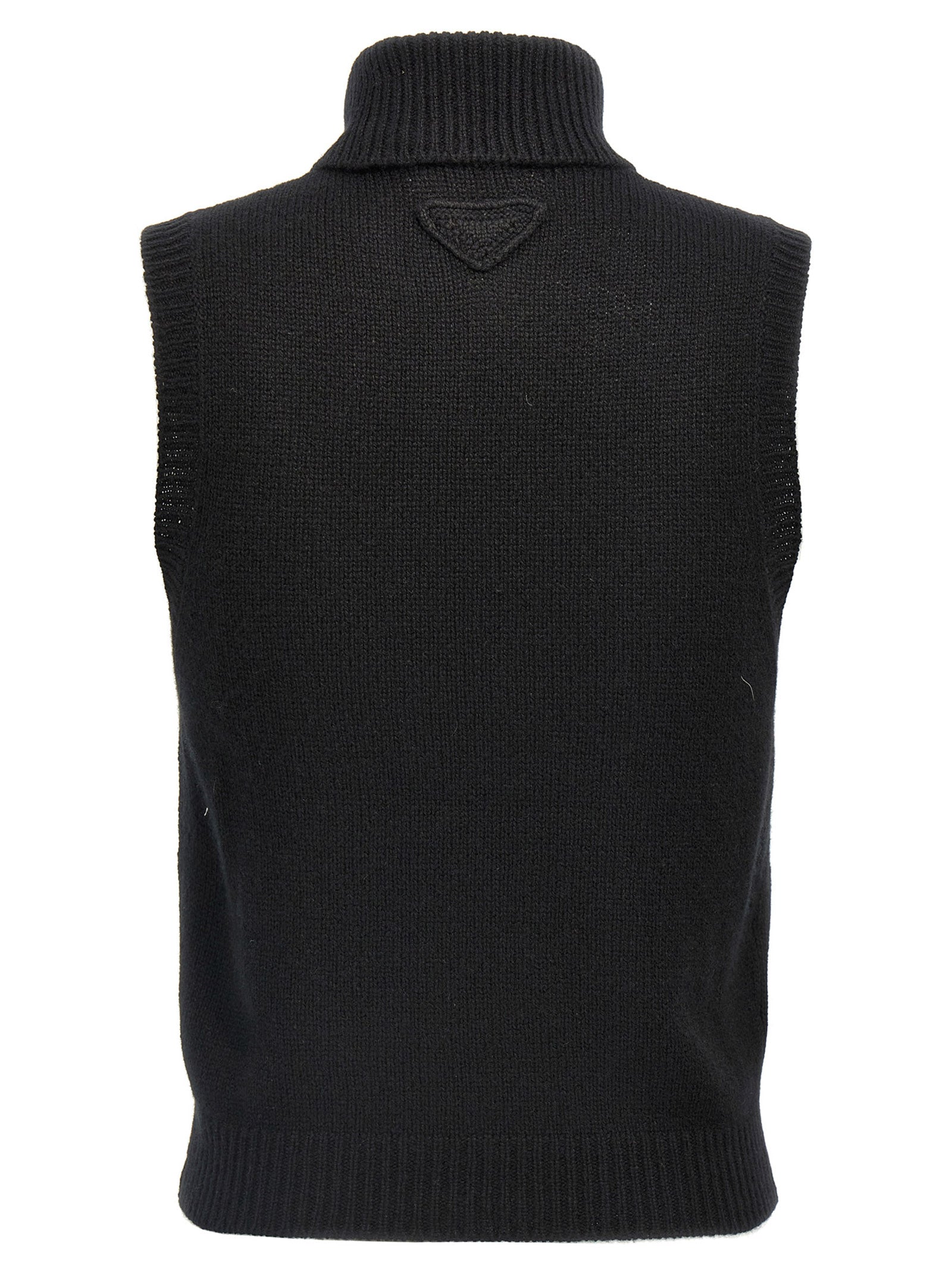 Prada Black Cashmere Sleeveless Jacket
