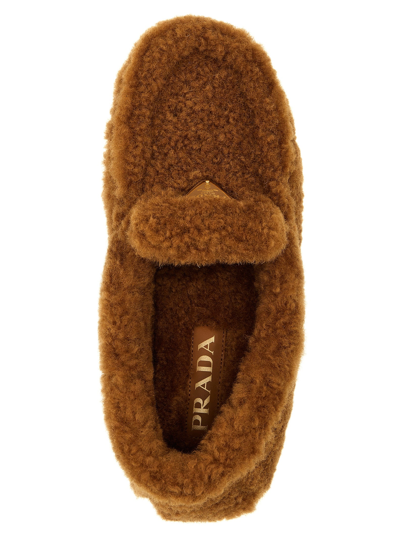 Prada Brown Lamb Leather Slip-On Loafers