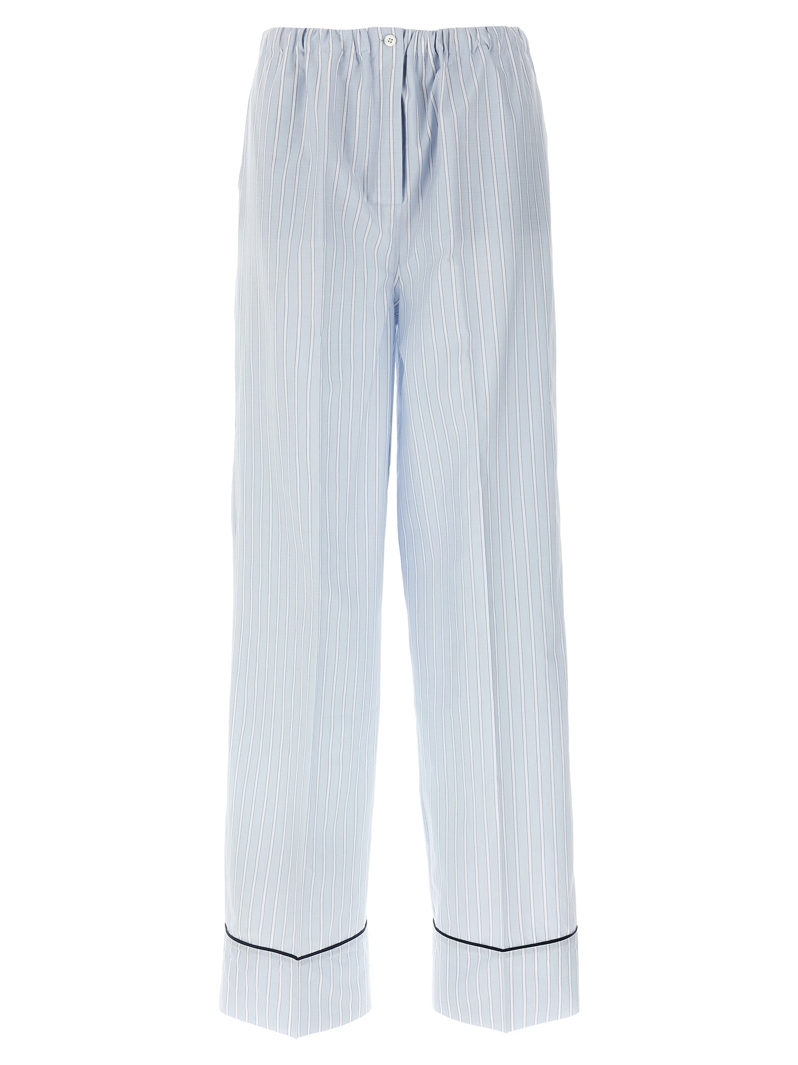 Prada Blue Cotton Casual Pants