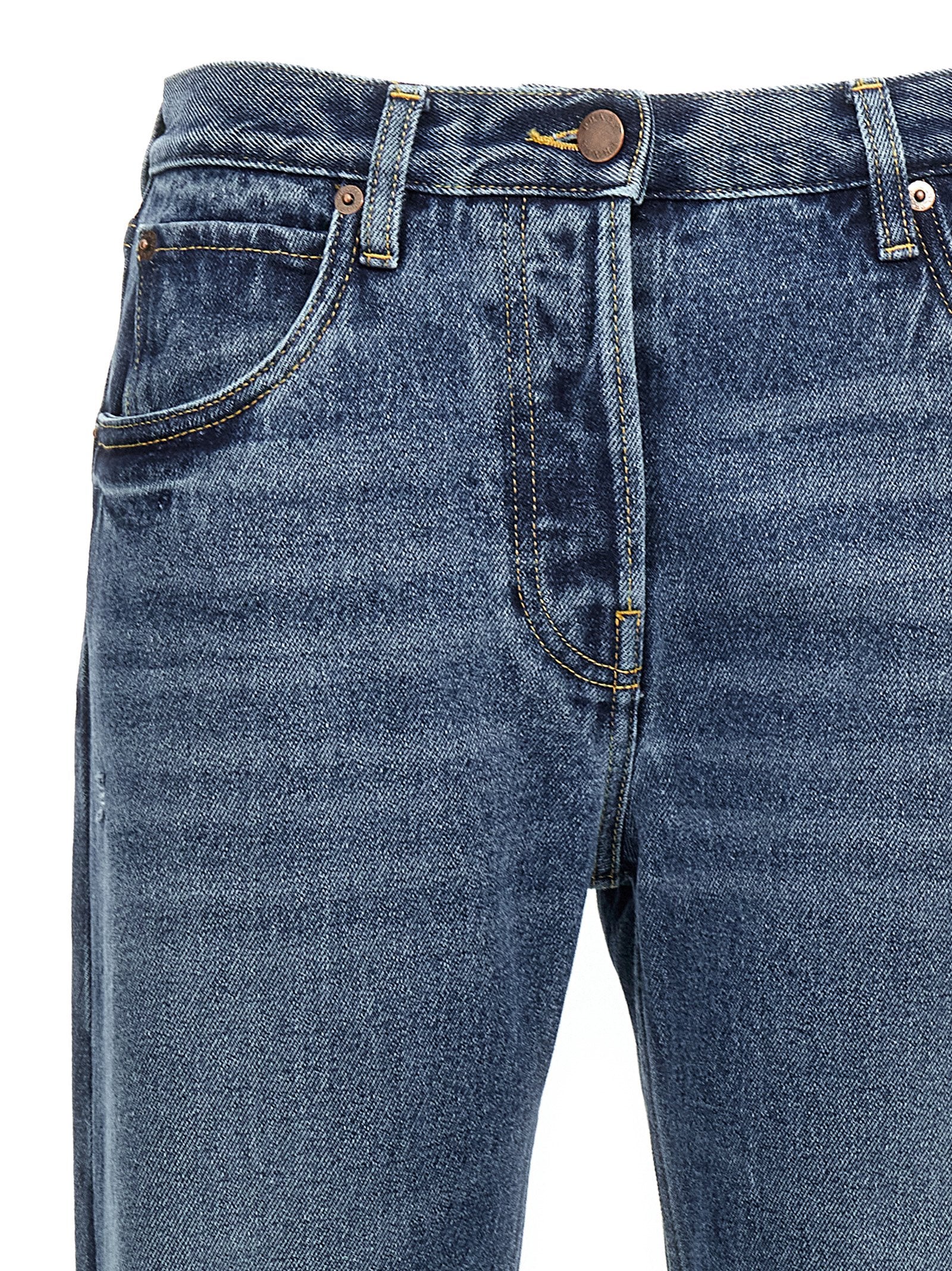 Prada Blue Cotton Straight-Leg Jeans