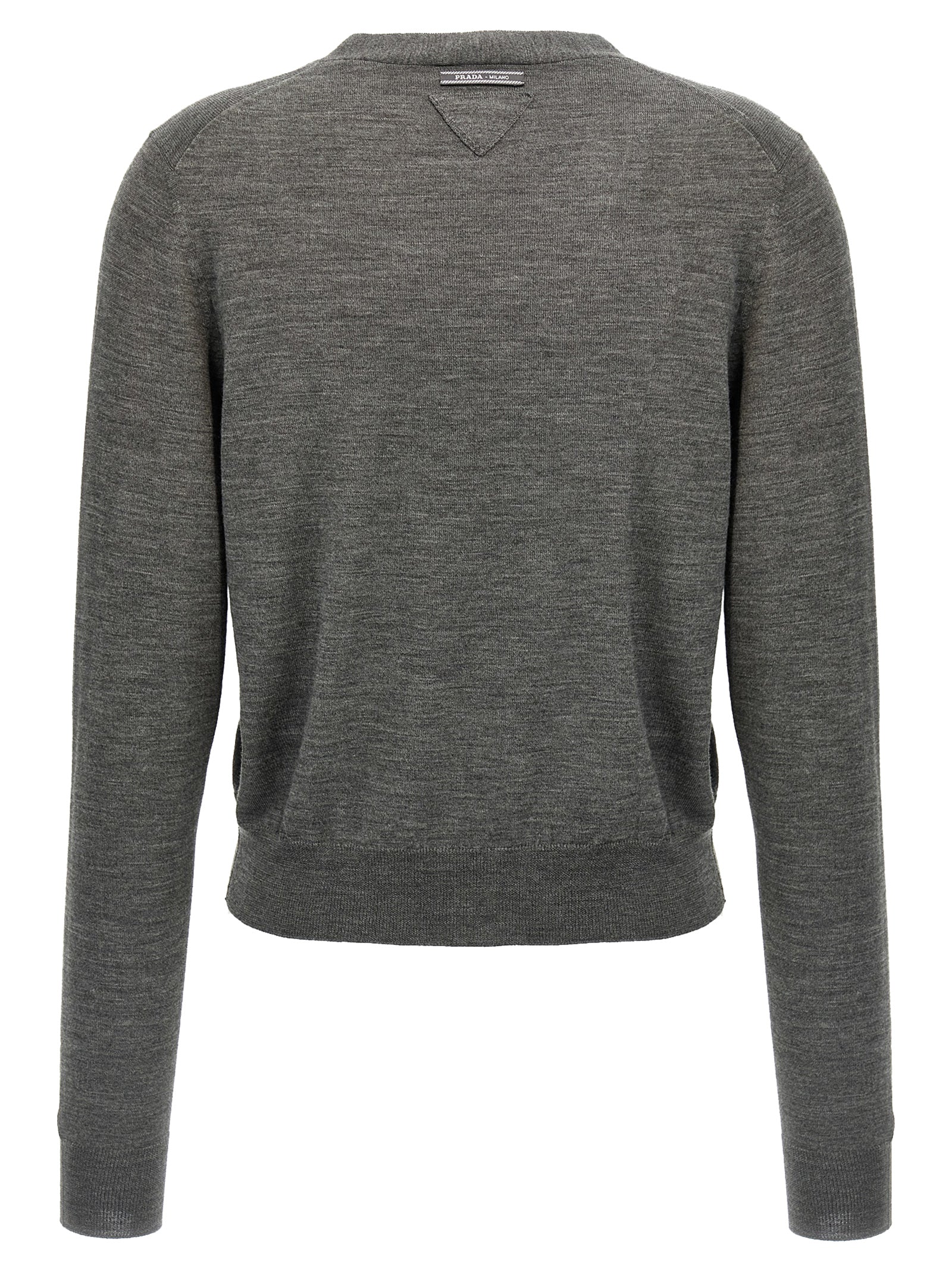 Prada Gray Virgin Wool Cardigan