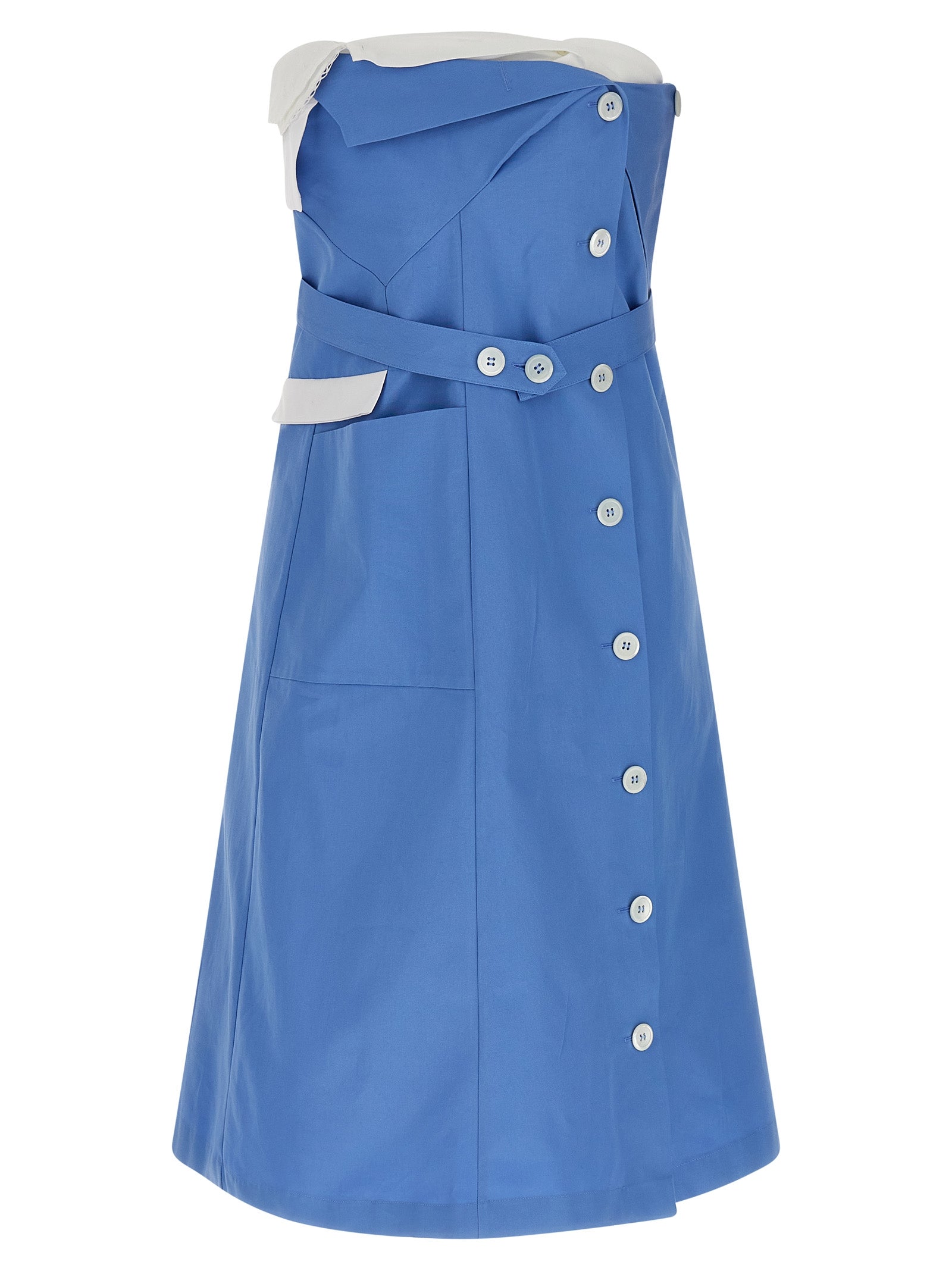 Miu Miu Blue Cotton Short Dress
