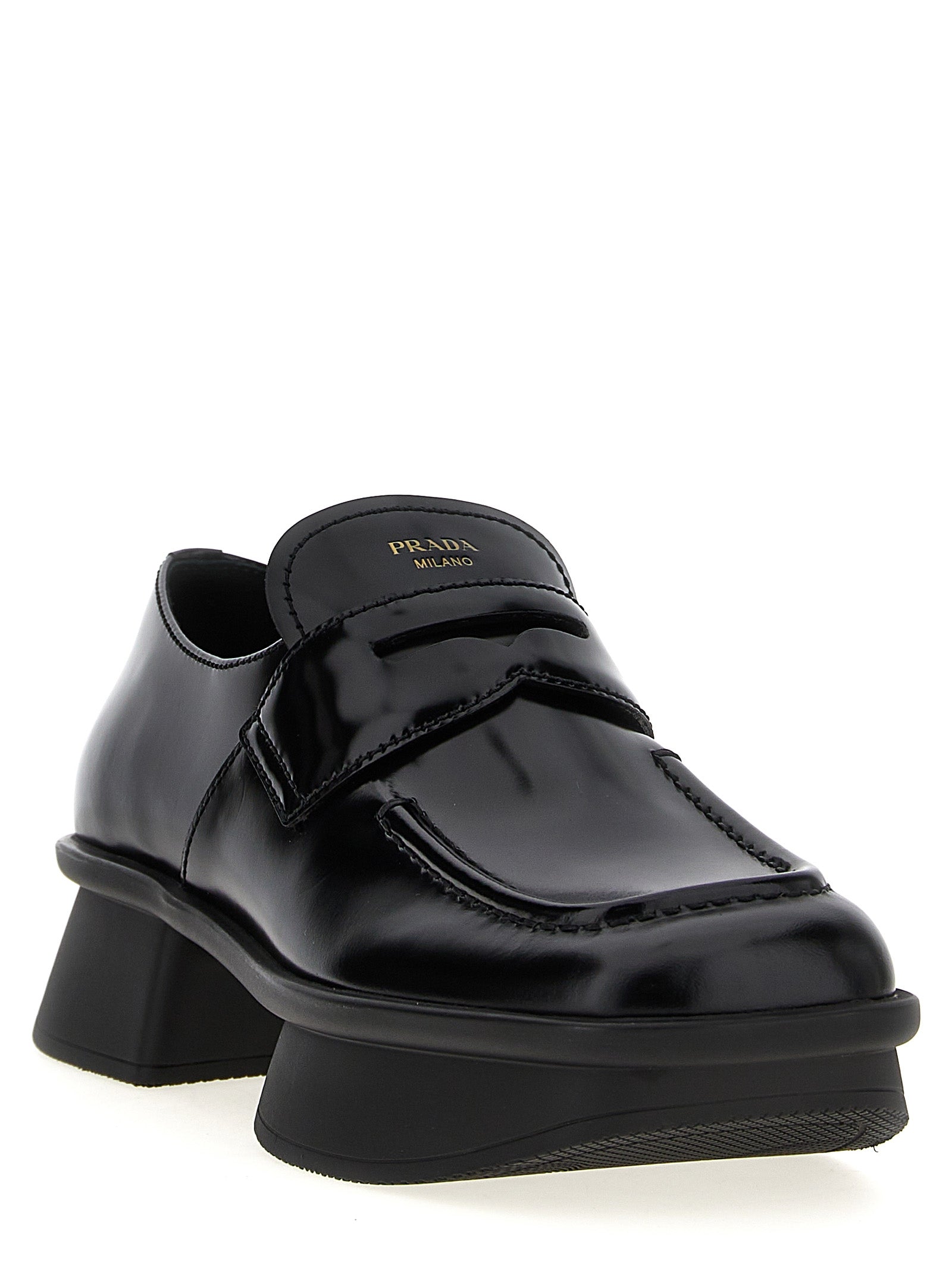 Prada Black Calfskin Slip-On Loafers
