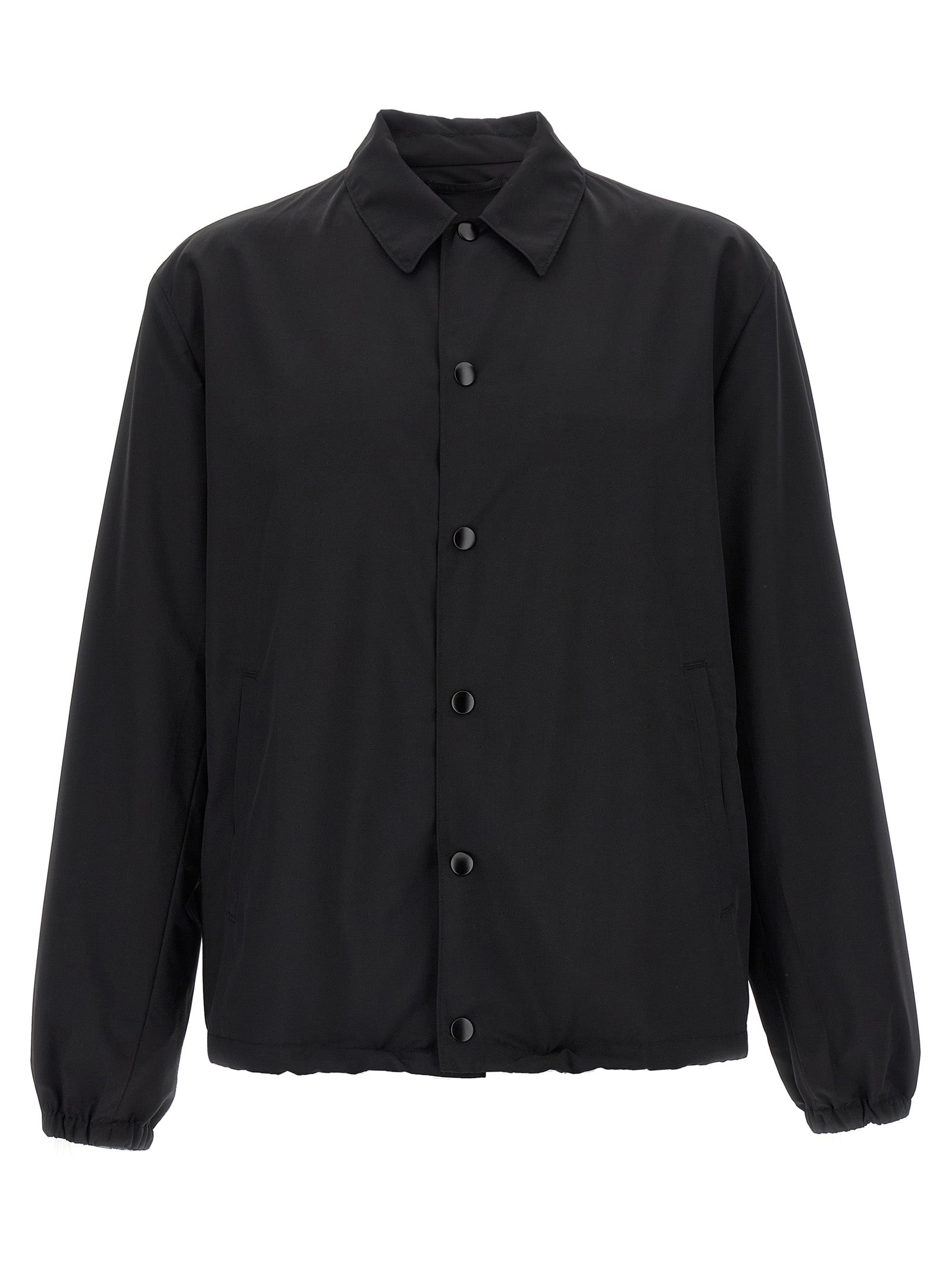 Prada Black Virgin Wool Full-Length Jacket